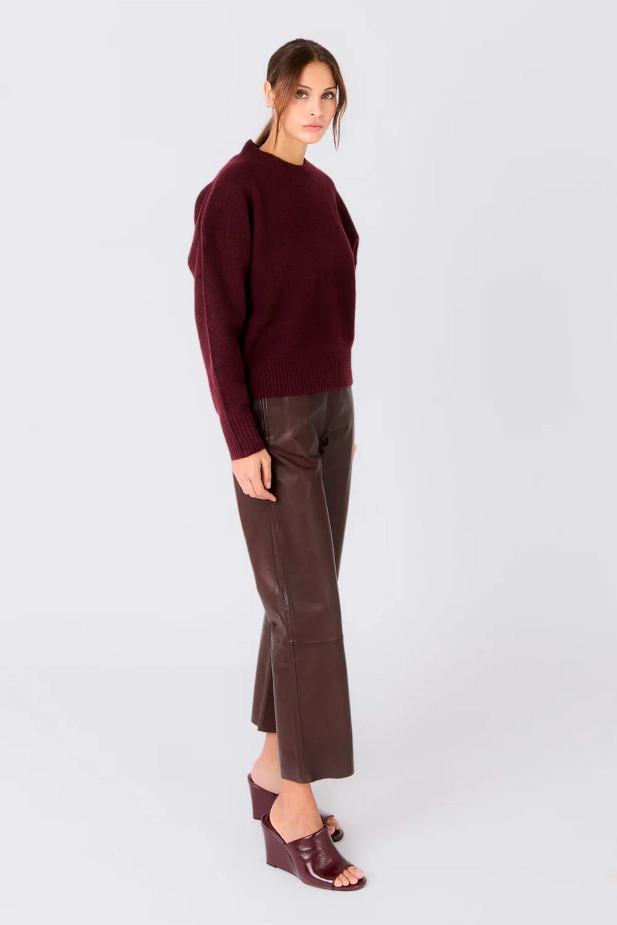Pantalon Femme Serge Pariente SARAH PANT DARK WINE — vue 5