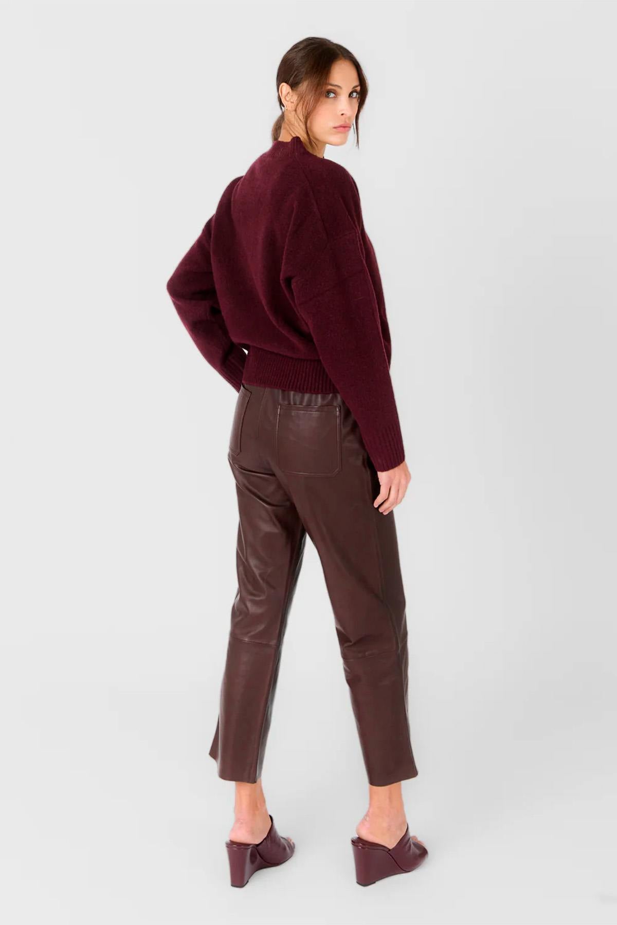 Pantalon Femme Serge Pariente SARAH PANT DARK WINE — vue 2
