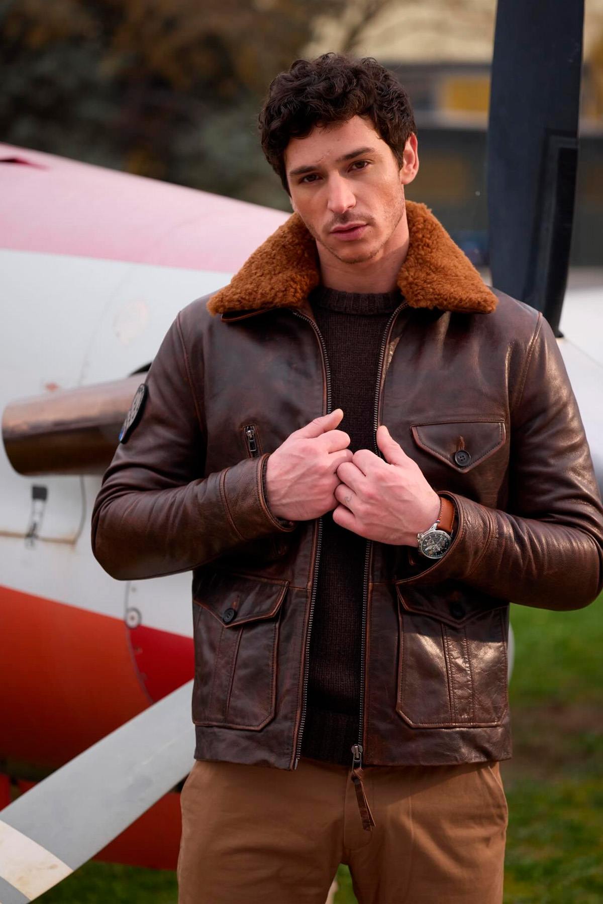 Giacche Uomo Patrouille De France CANADIAN AERONEF BROWN — vista 8