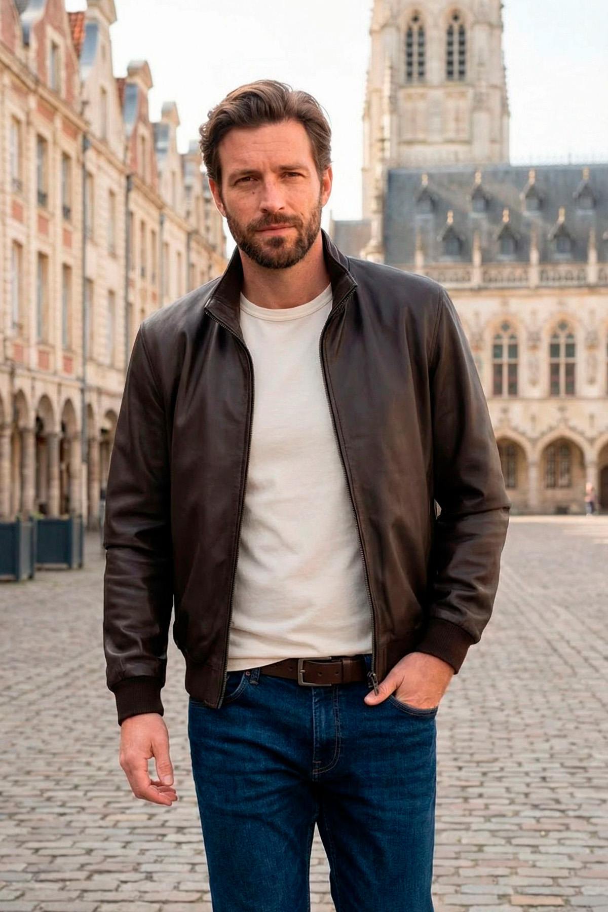 Blouson Homme Serge Pariente EXPO MARRON — vue 3