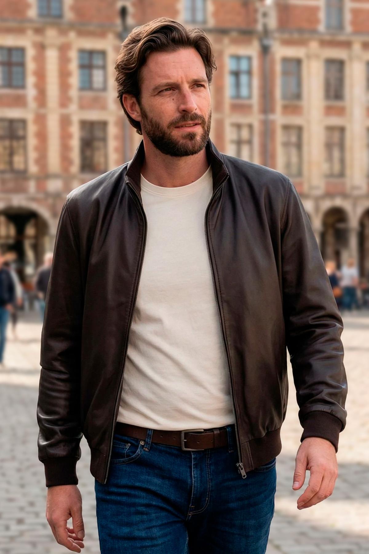 Blouson Homme Serge Pariente EXPO MARRON — vue 1