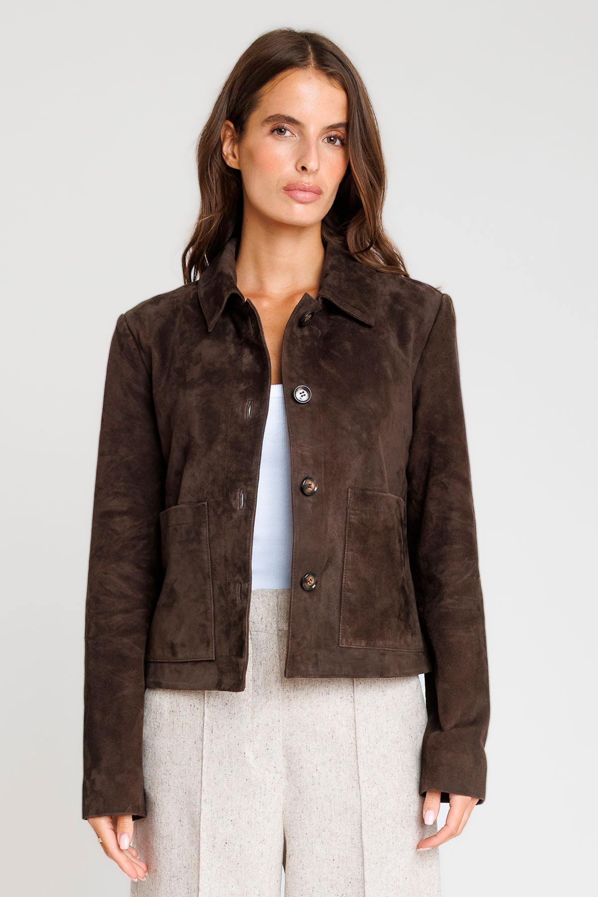 Damen Jacke Serge Pariente ROMA DARK BROWN — Ansicht 4