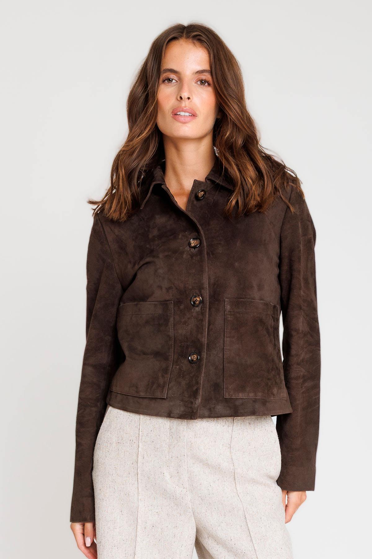 Damen Jacke Serge Pariente ROMA DARK BROWN — Ansicht 1