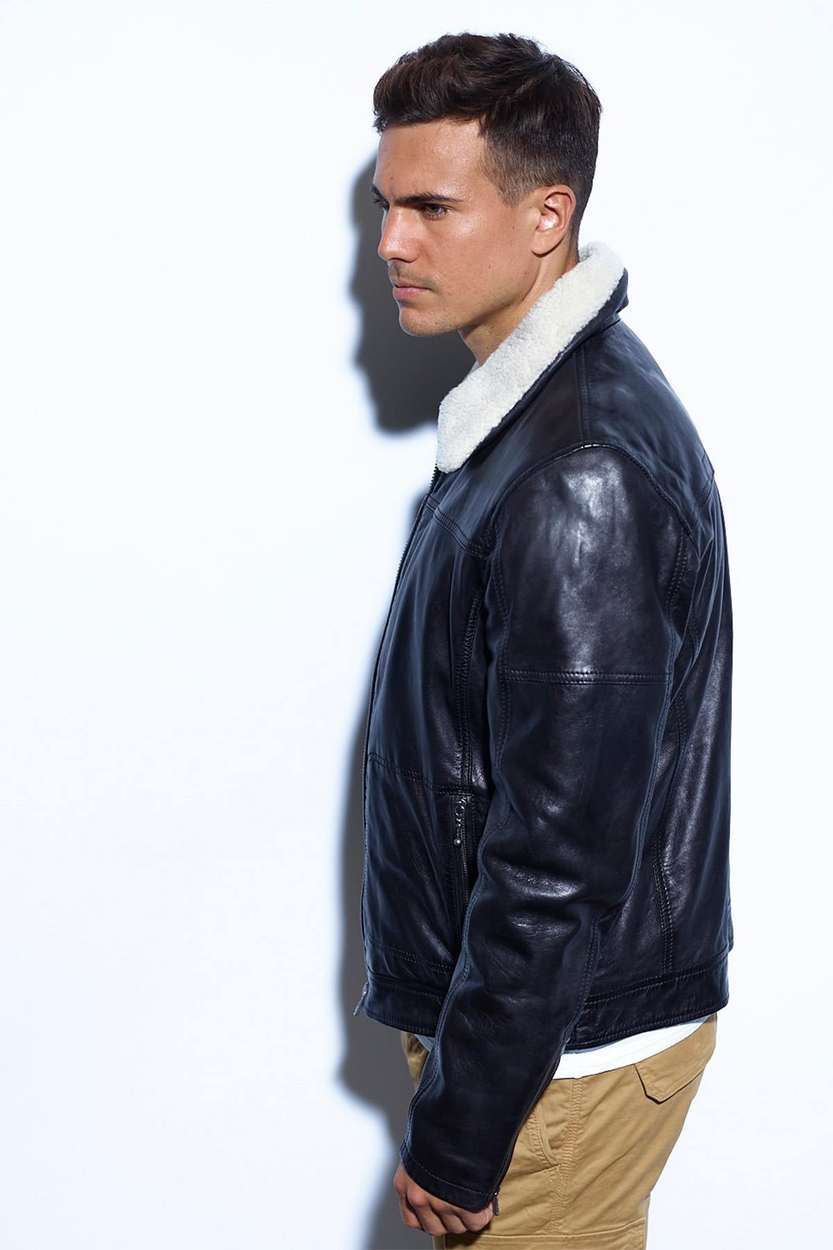 Giacche Uomo Daytona NENTLEY FAKE FUR LAMB PAOLO BLACK — vista 5