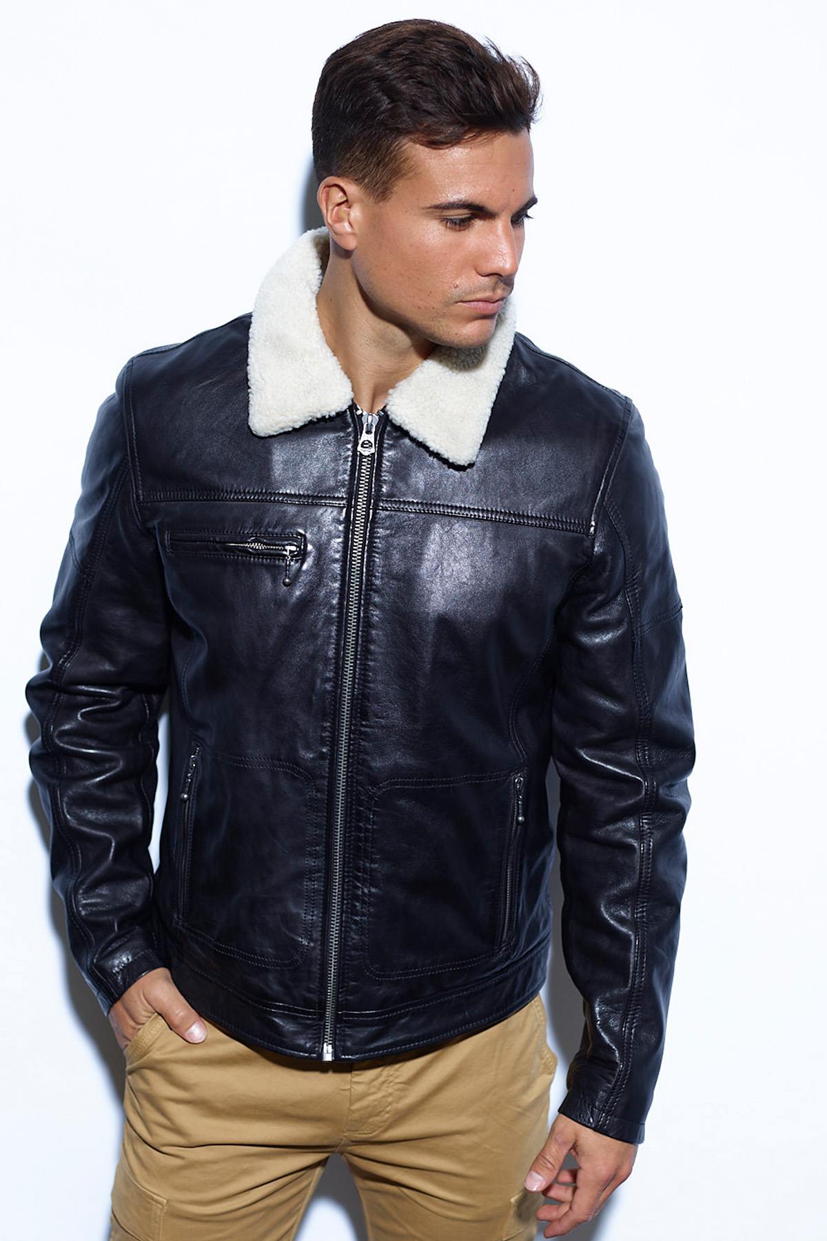 Giacche Uomo Daytona NENTLEY FAKE FUR LAMB PAOLO BLACK — vista 4