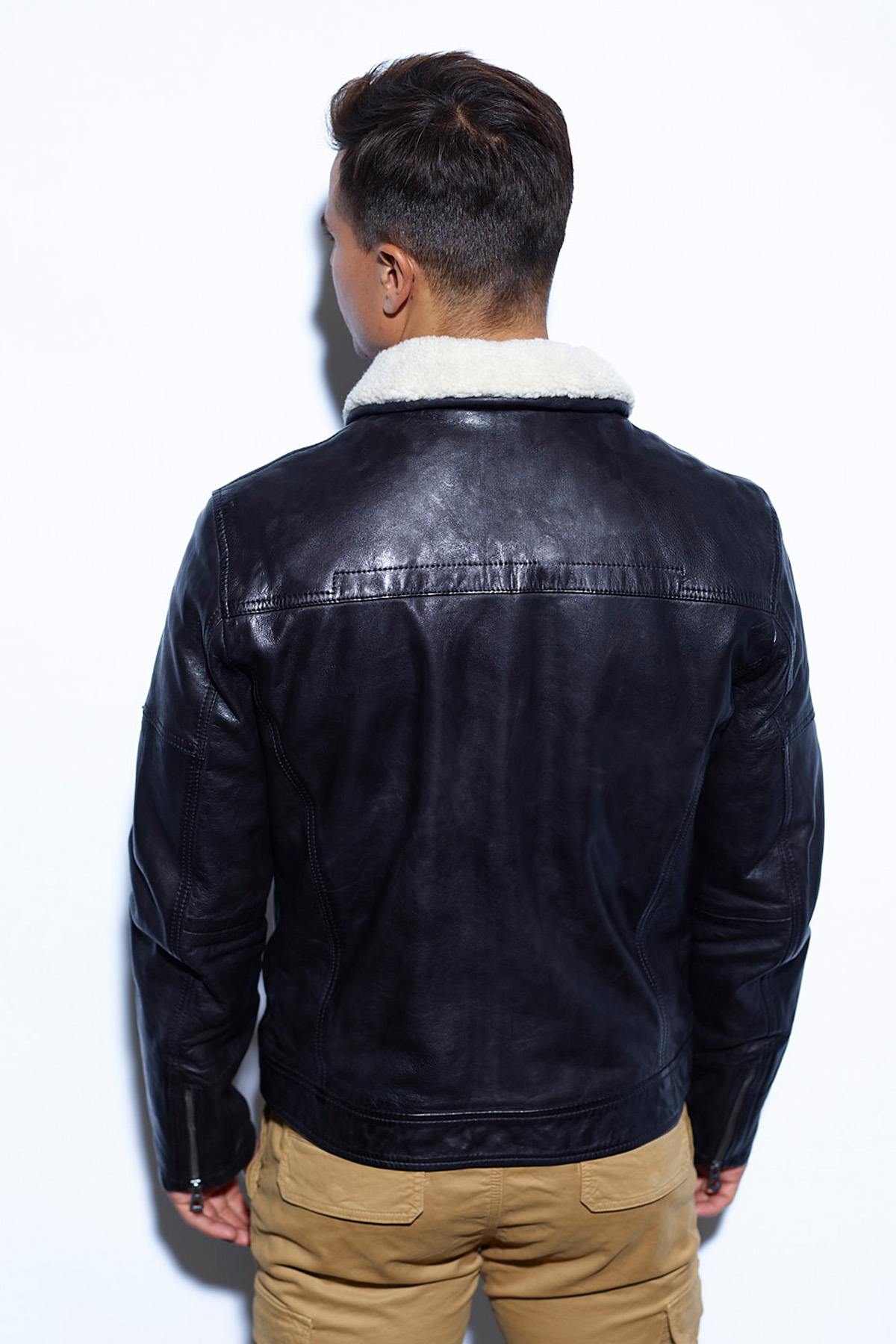 Giacche Uomo Daytona NENTLEY FAKE FUR LAMB PAOLO BLACK — vista 2