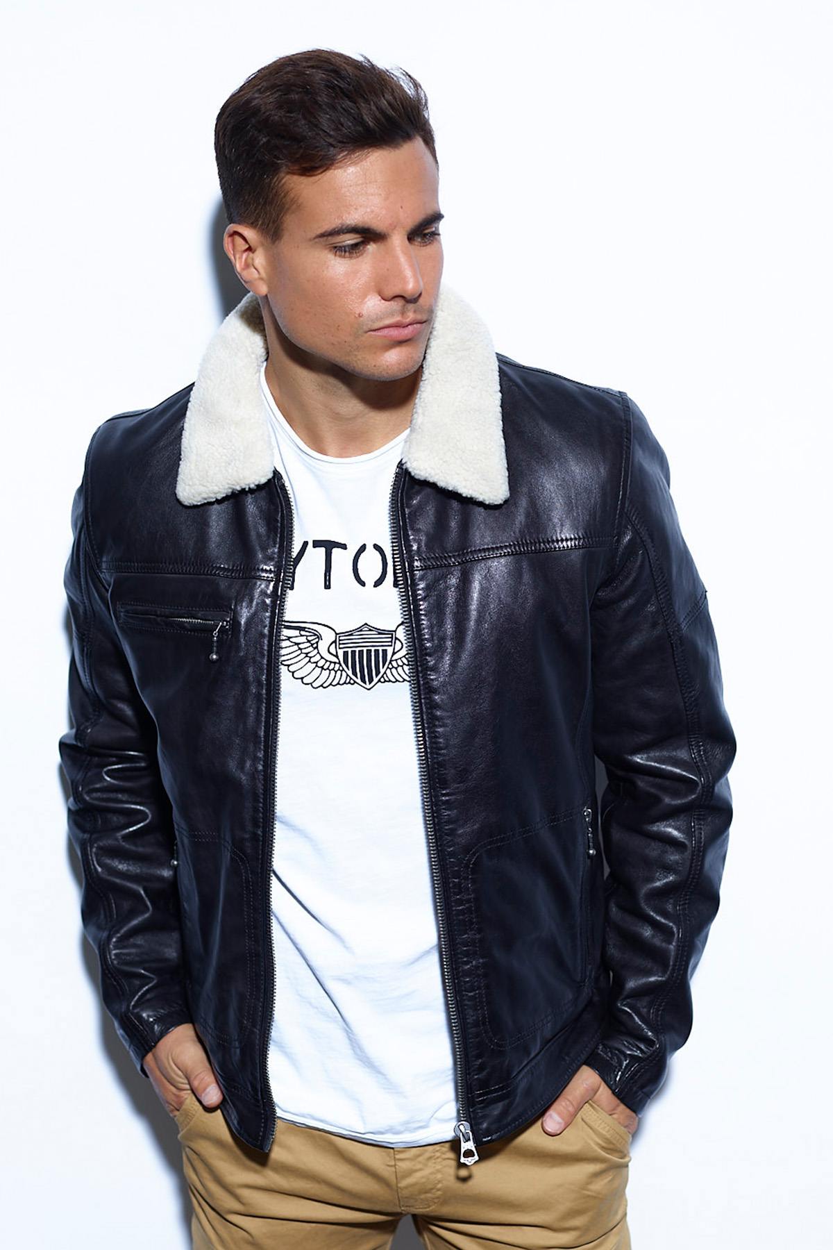 Giacche Uomo Daytona NENTLEY FAKE FUR LAMB PAOLO BLACK — vista 3