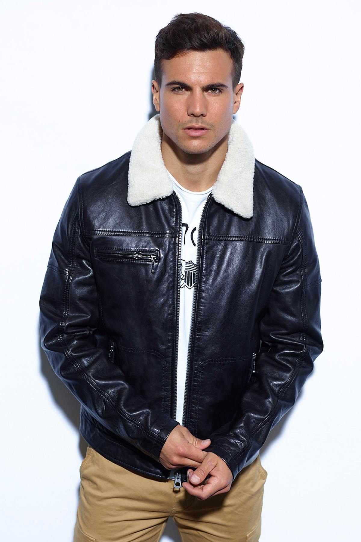 Giacche Uomo Daytona NENTLEY FAKE FUR LAMB PAOLO BLACK — vista 1