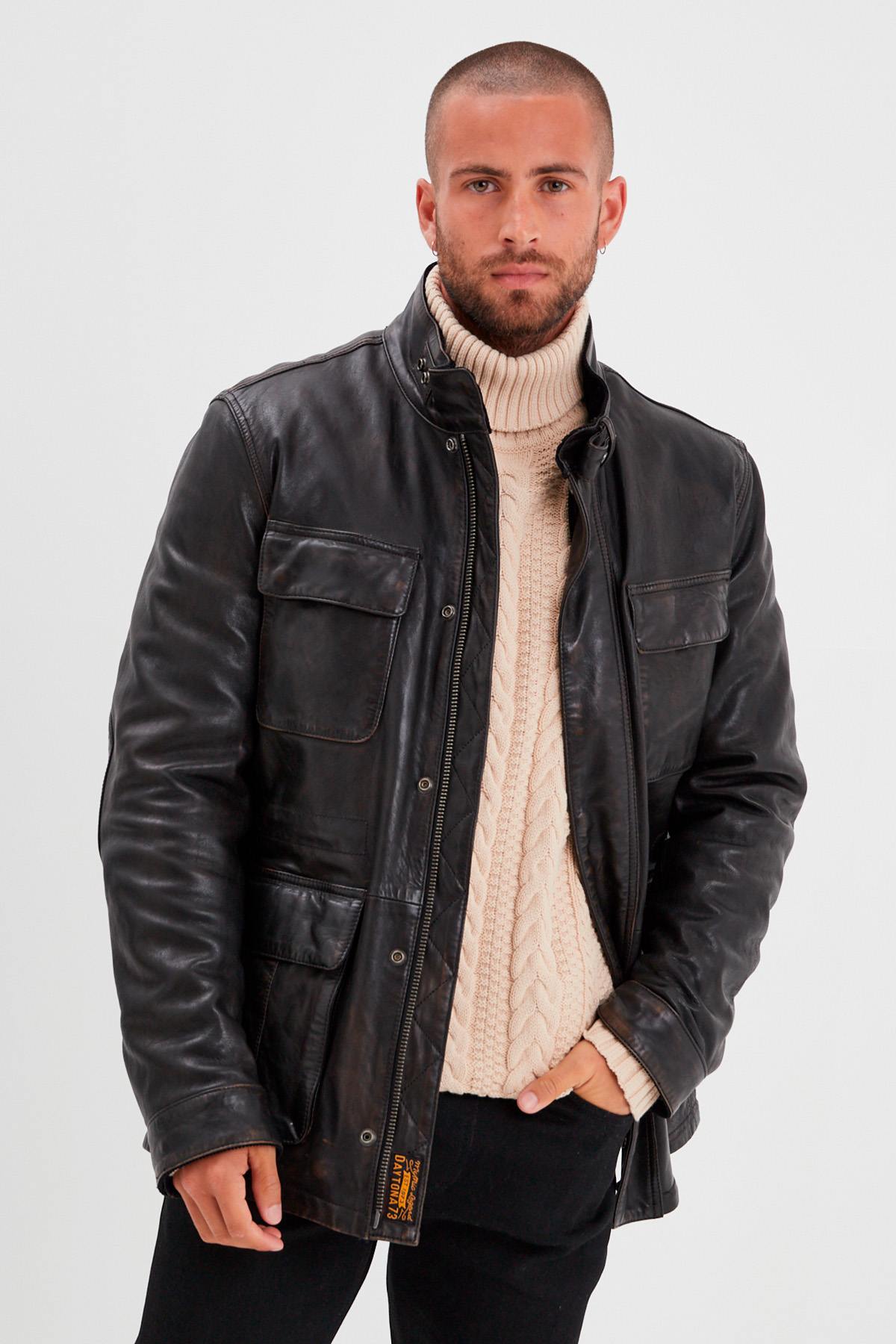 Cazadora Hombre Daytona SALEMI LAMB ERMIS BLACK — vista 1