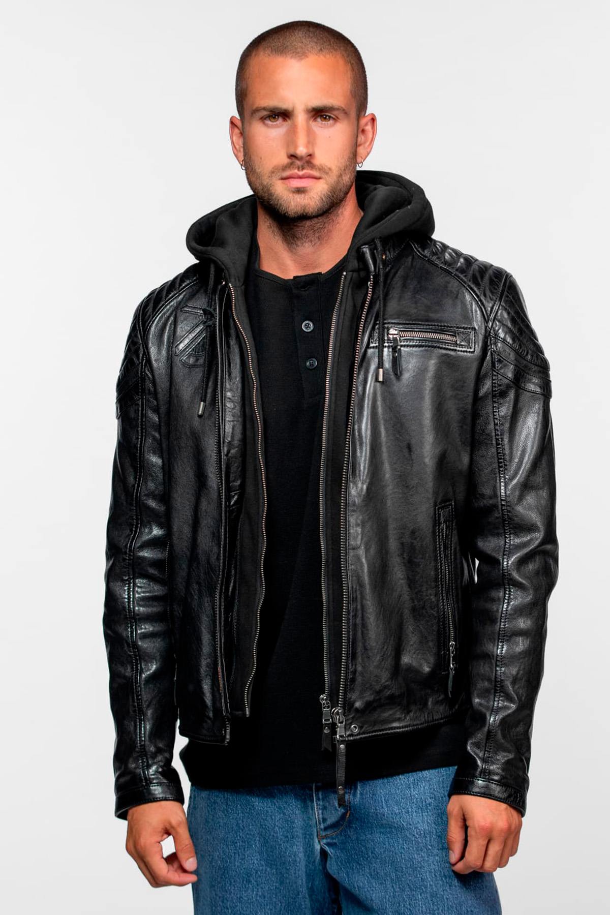 Chaqueta Hombre Daytona DODDS HOOD LAMB VITA BLACK — vista 3
