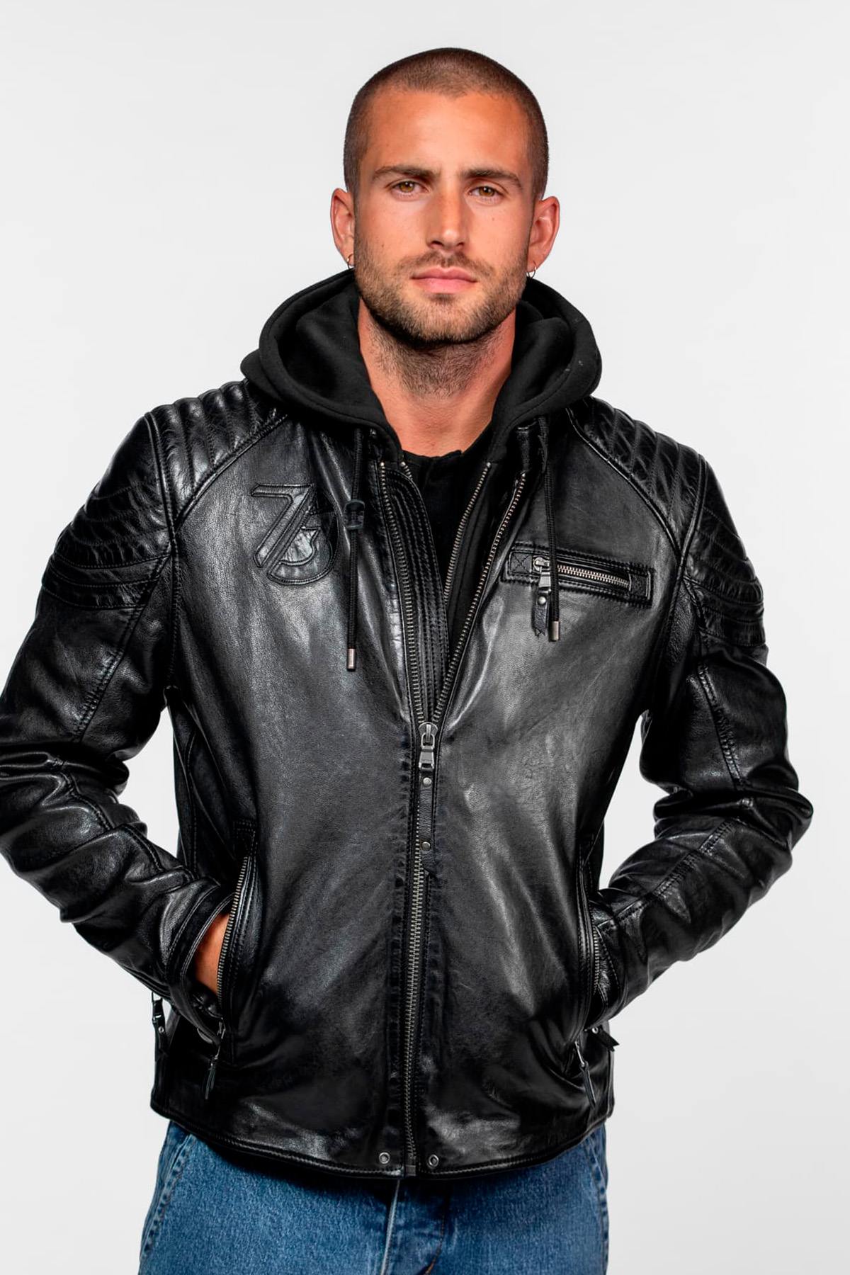 Chaqueta Hombre Daytona DODDS HOOD LAMB VITA BLACK — vista 1