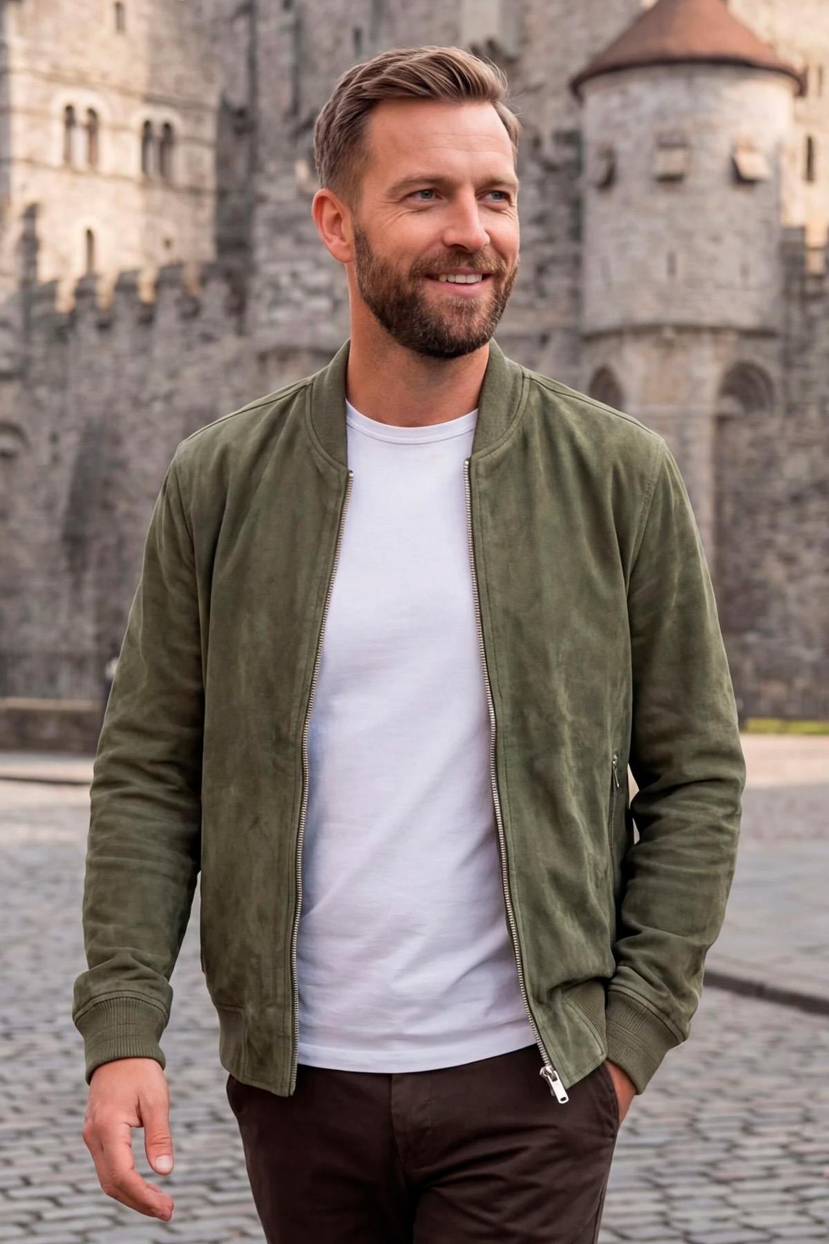 Chaqueta Hombre Daytona GILA GOAT SUEDE KELP — vista 4