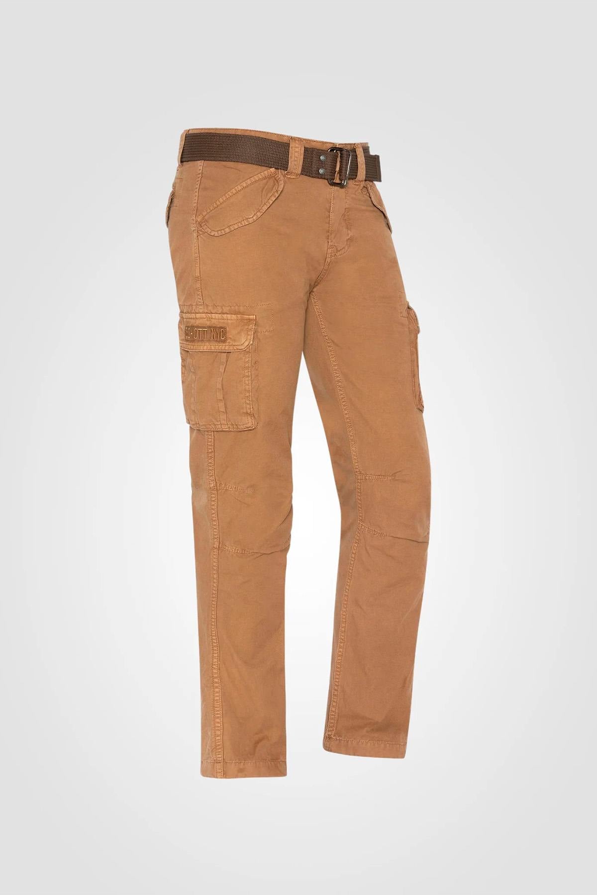Pantalon Hombre Schott TRBATLE70PK2 CAMEL — vista 4