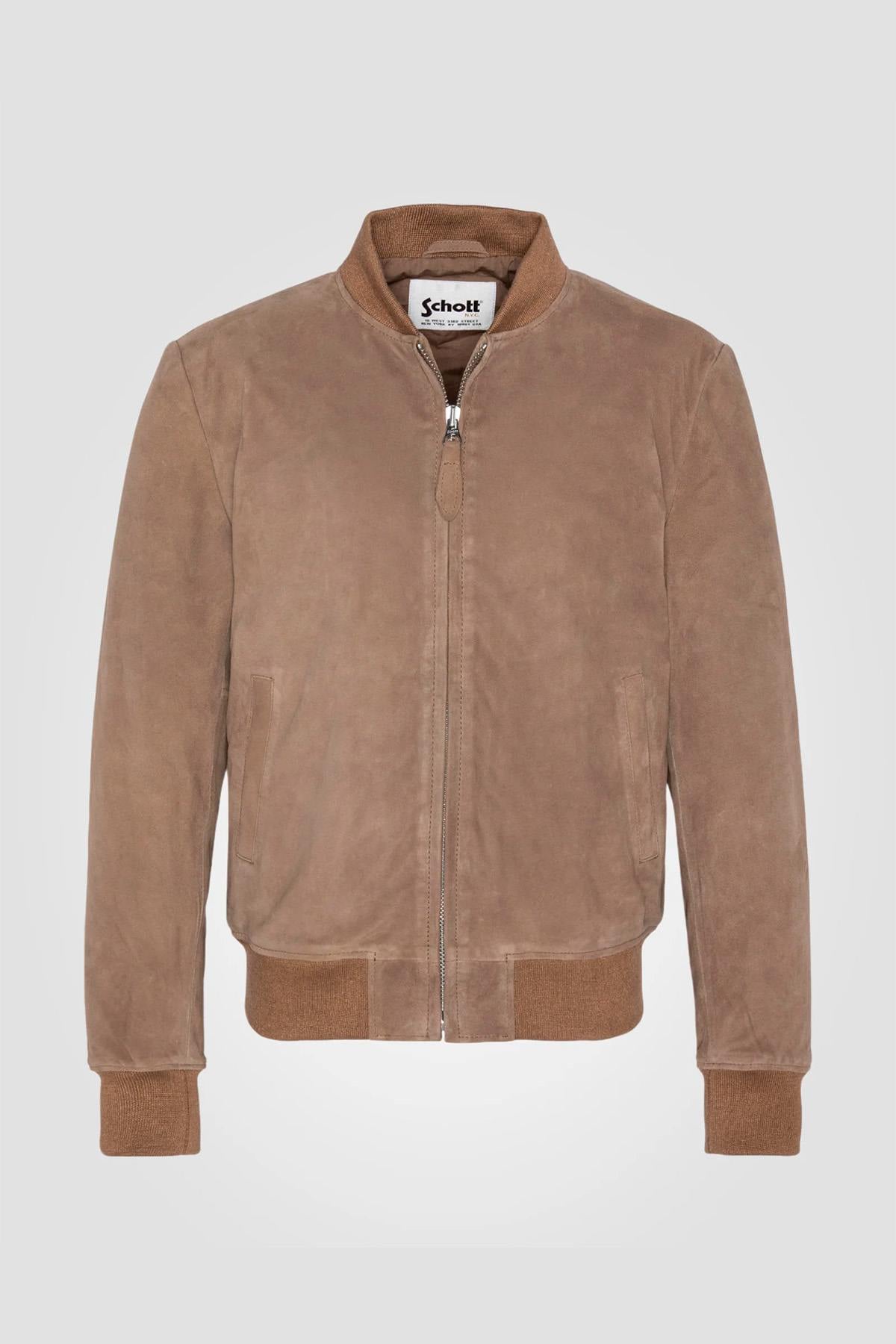 Giacche Uomo Schott LC300 DARK BEIGE — vista 8