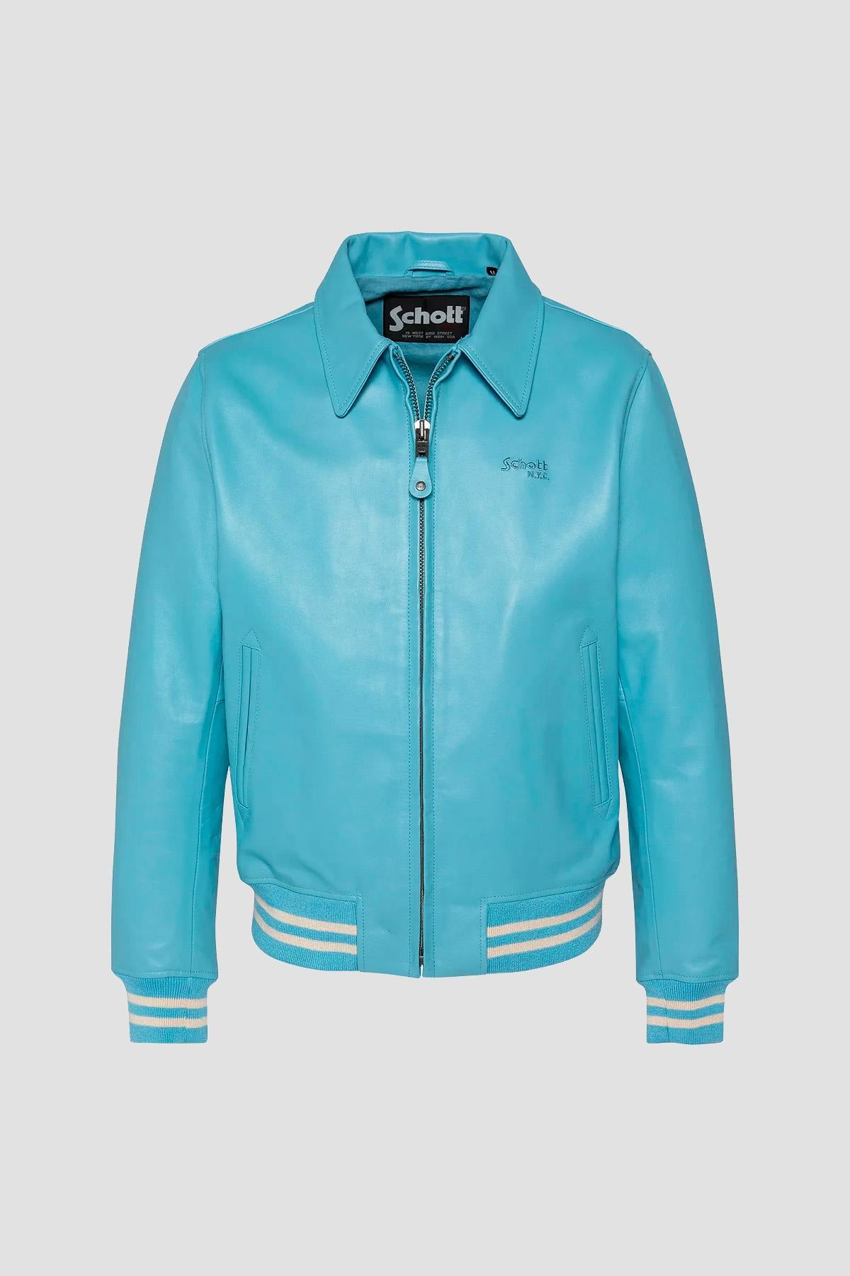 Chaqueta Hombre Schott LC5100STRIPE SKY/ ECRU — vista 2