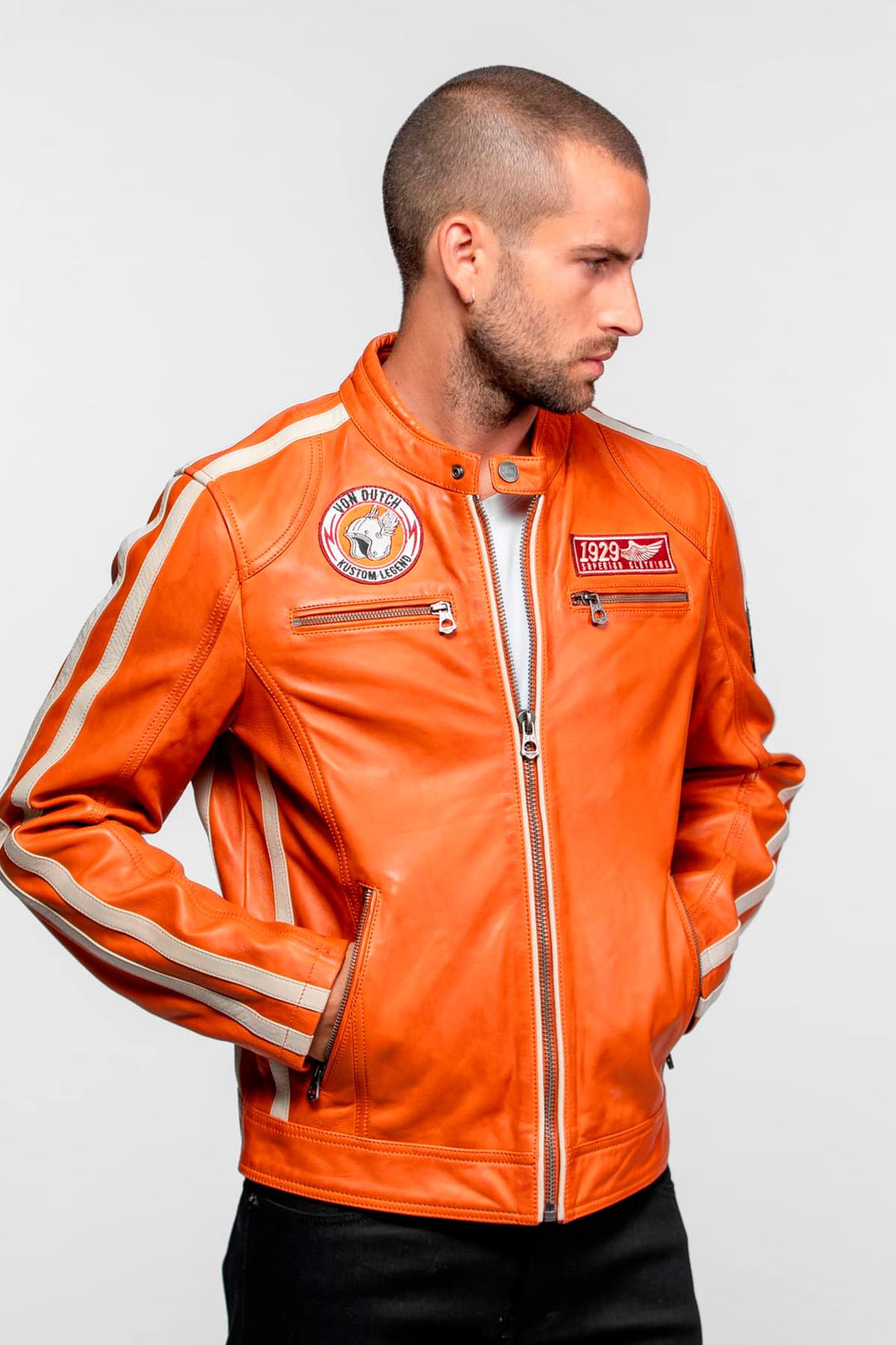 Giacche Uomo Von Dutch ROAD VON SHEEP ATLAS VEG BURNT ORANGE — vista 4
