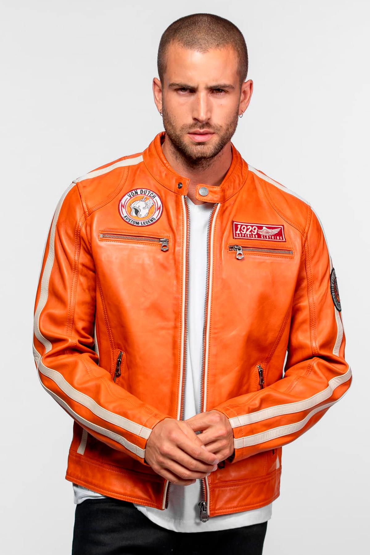 Giacche Uomo Von Dutch ROAD VON SHEEP ATLAS VEG BURNT ORANGE — vista 1