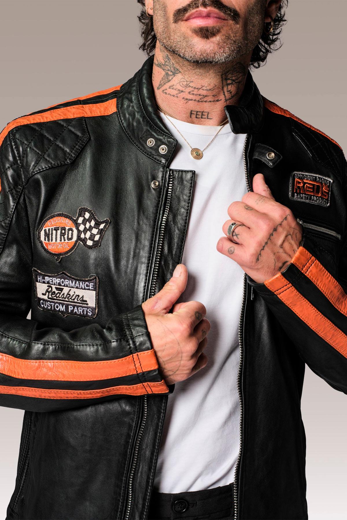 Herren Jacke Redskins RIPPER CALISTA BLACK ORANGE — Ansicht 3