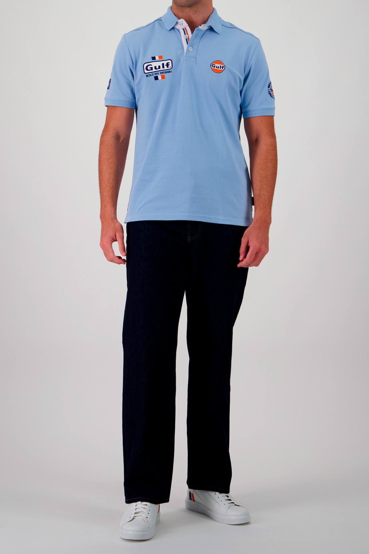 T-shirt Uomo Gulf POLO GULF POM01-125 LIGHT BLUE — vista 4