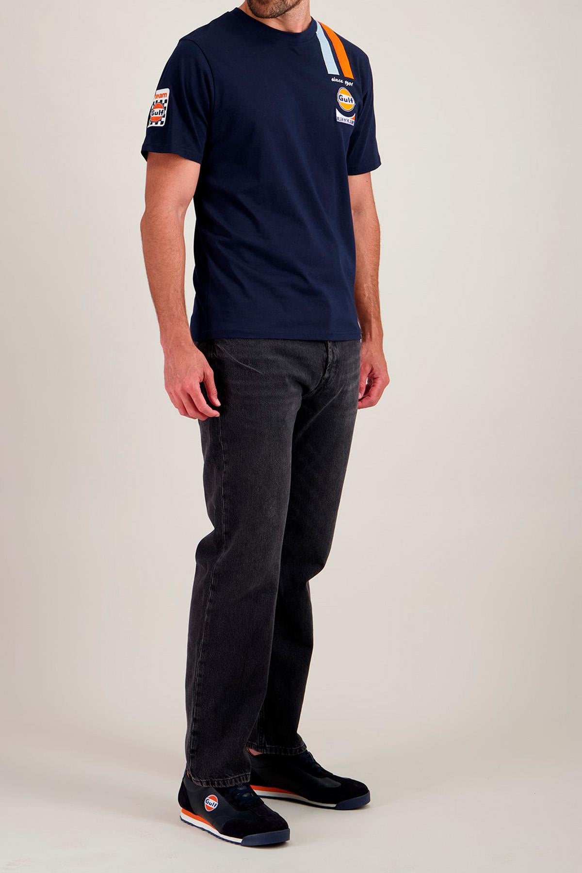 T-shirt Uomo Gulf TEE SHIRT GULF TSM03-100 NAVY — vista 3