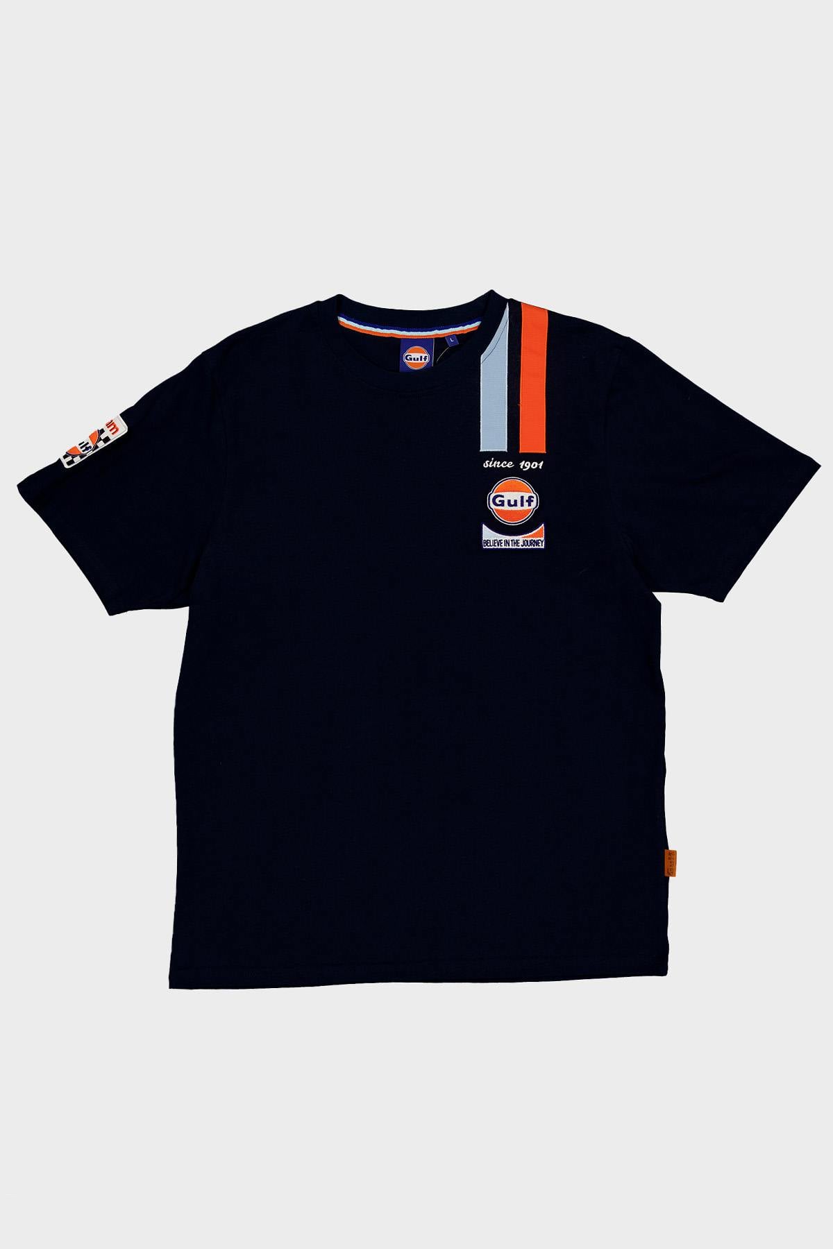 T-shirt Uomo Gulf TEE SHIRT GULF TSM03-100 NAVY — vista 4