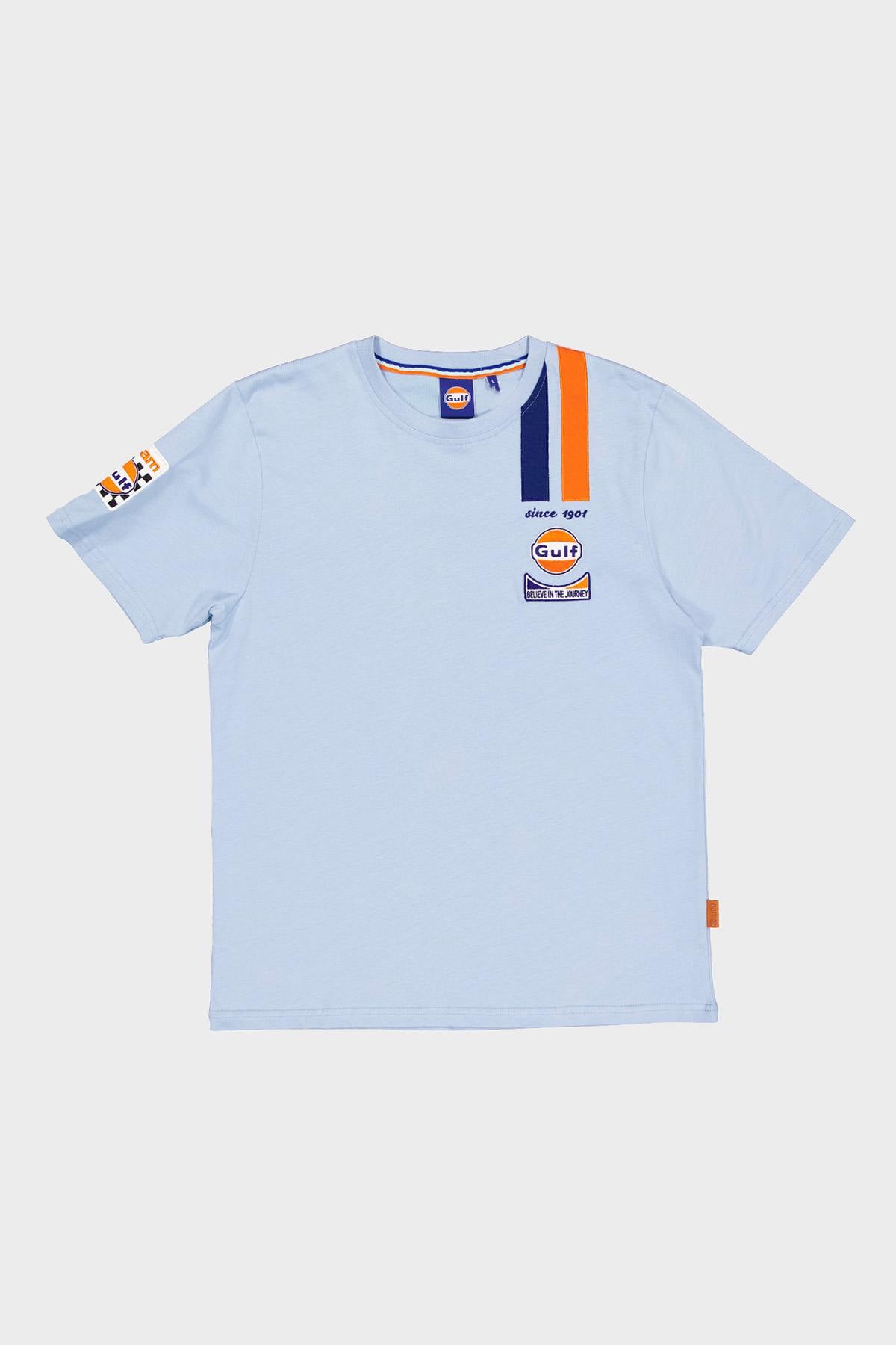 T-shirt Uomo Gulf TEE SHIRT GULF TSM03-125 LIGHT BLUE — vista 4