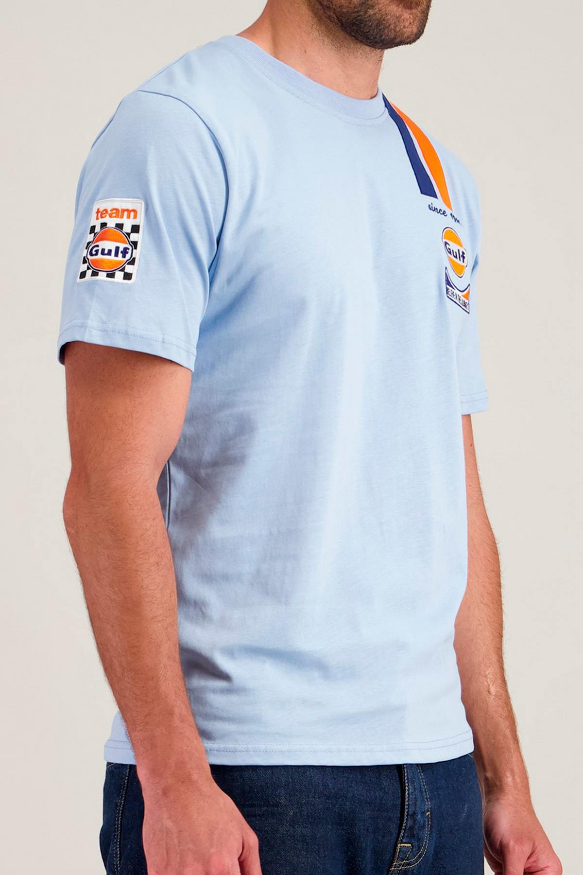 T-shirt Uomo Gulf TEE SHIRT GULF TSM03-125 LIGHT BLUE — vista 3