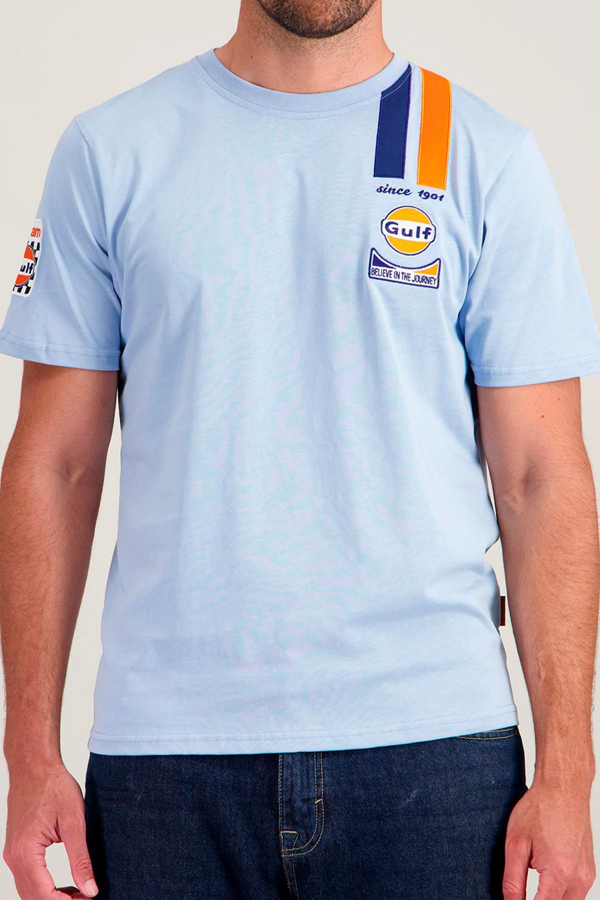 T-shirt Uomo Gulf TEE SHIRT GULF TSM03-125 LIGHT BLUE — vista 1