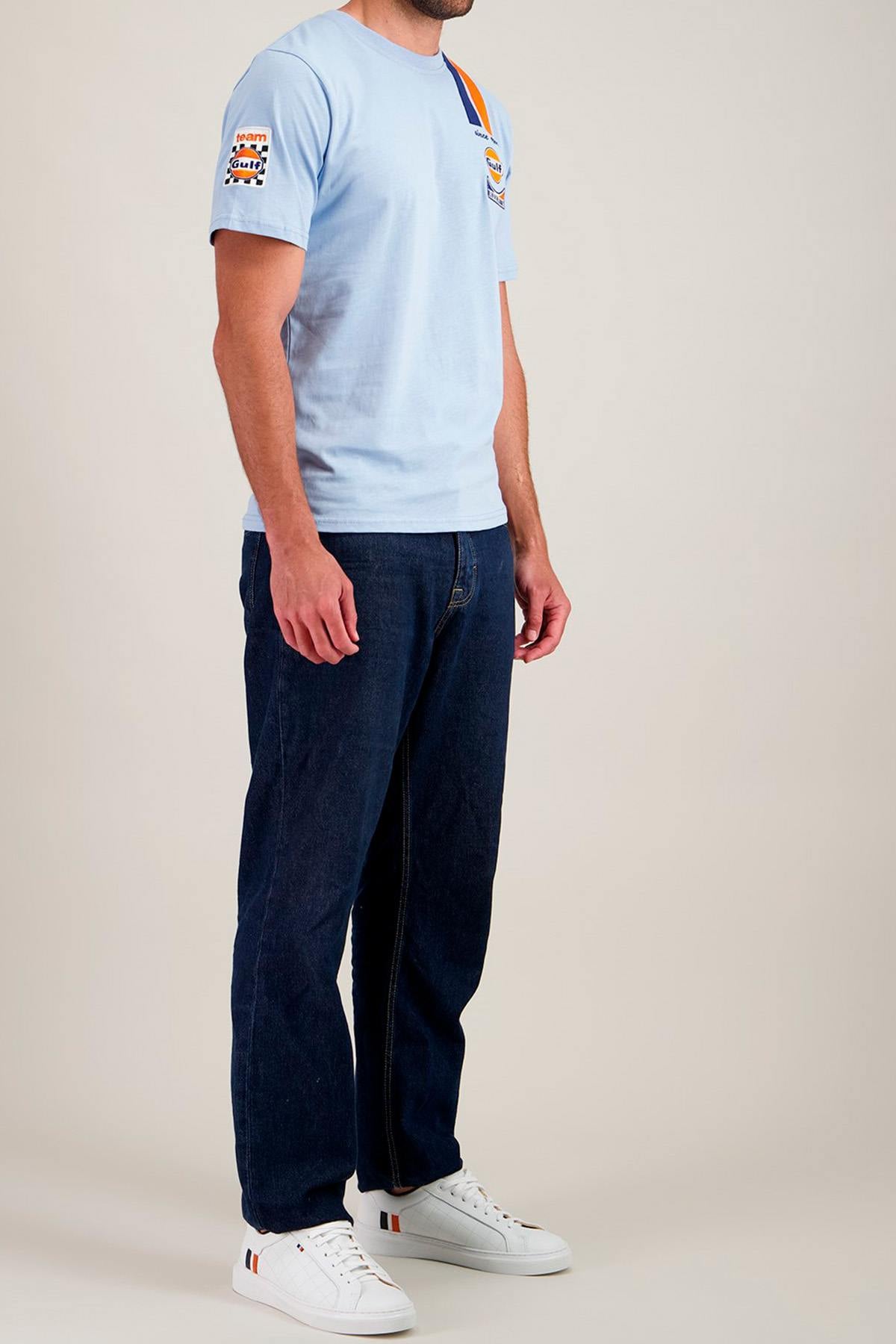 T-shirt Uomo Gulf TEE SHIRT GULF TSM03-125 LIGHT BLUE — vista 2