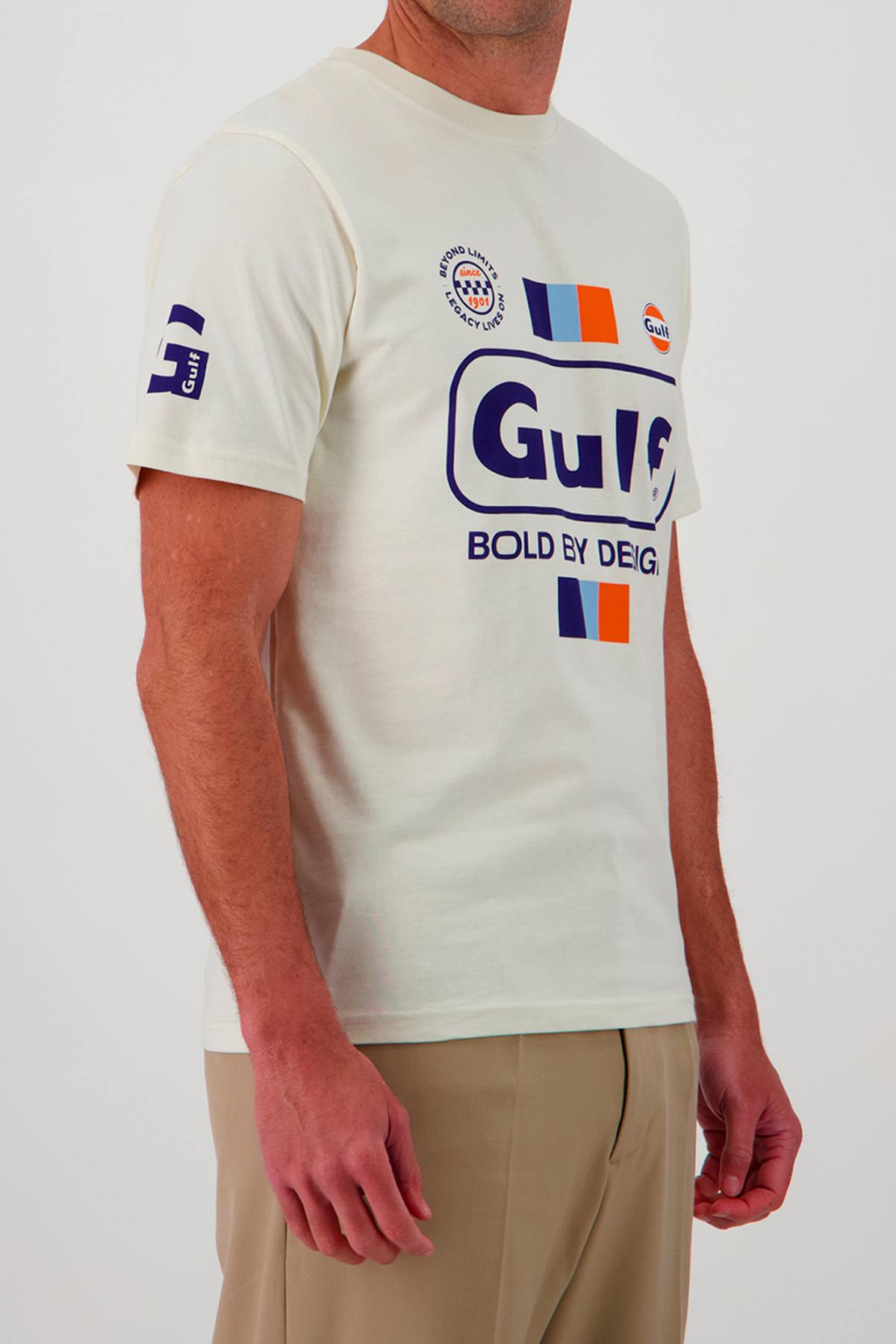 Camiseta Hombre Gulf TEE SHIRT GULF TSM02-003 ECRU — vista 3
