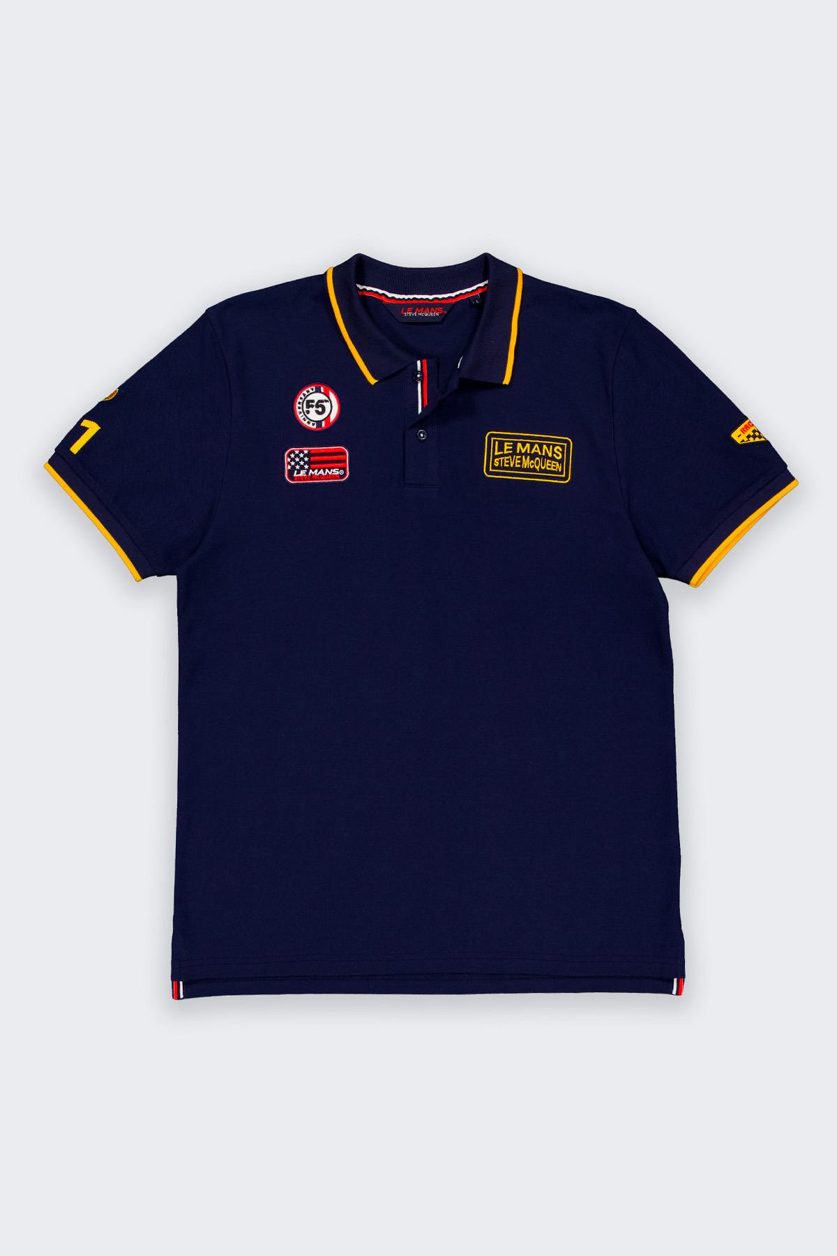 Polo Uomo Steve Mcqueen POLO SMQ POM03-100 NAVY — vista 5