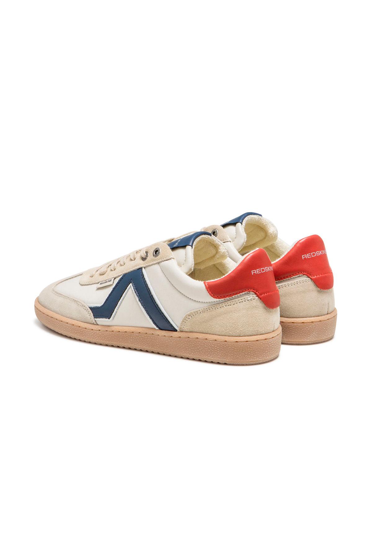 Scarpe Da Ginnastica In Pelle Uomo Redskins ELDORADO ECRU MARINE ROUGE — vista 2