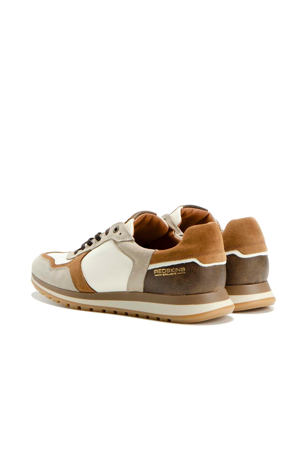 Scarpe Da Ginnastica In Pelle Uomo Redskins MARANO ECRU BEIGE COGNAC — vista 2