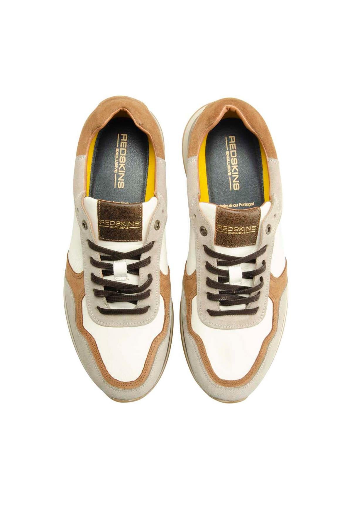 Scarpe Da Ginnastica In Pelle Uomo Redskins MARANO ECRU BEIGE COGNAC — vista 4