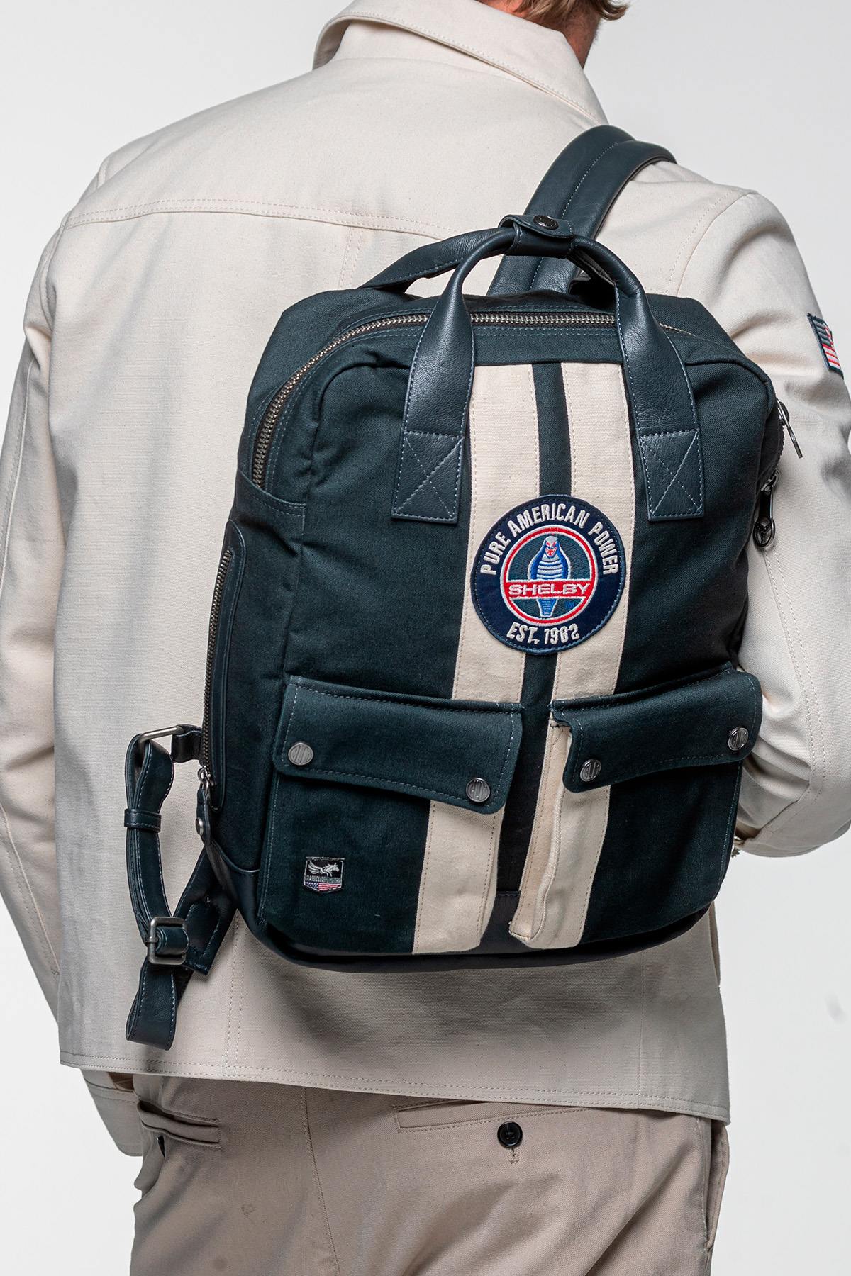 Bolsos Hombre Carroll Shelby GT40 CANVAS BACKPACK NAVY — vista 1