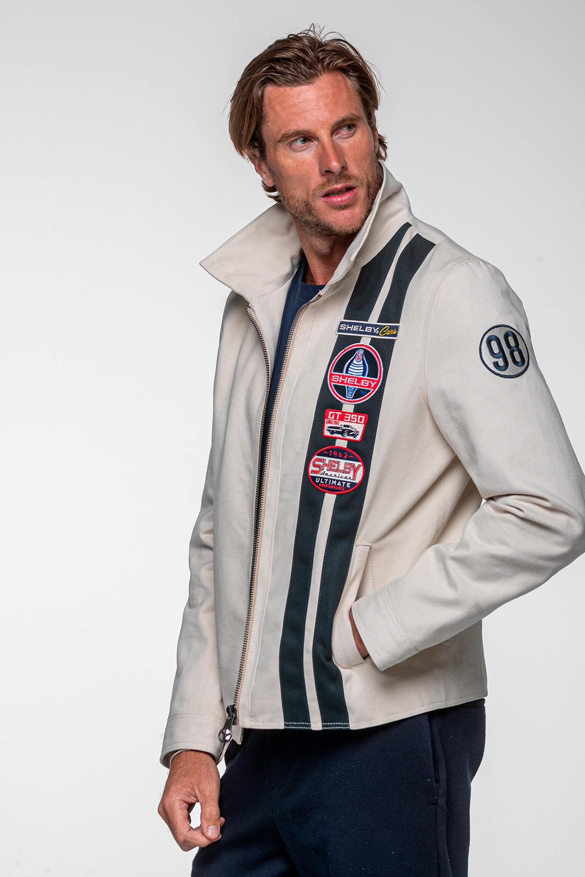Chaqueta Hombre Carroll Shelby SNAKE ECRU — vista 7