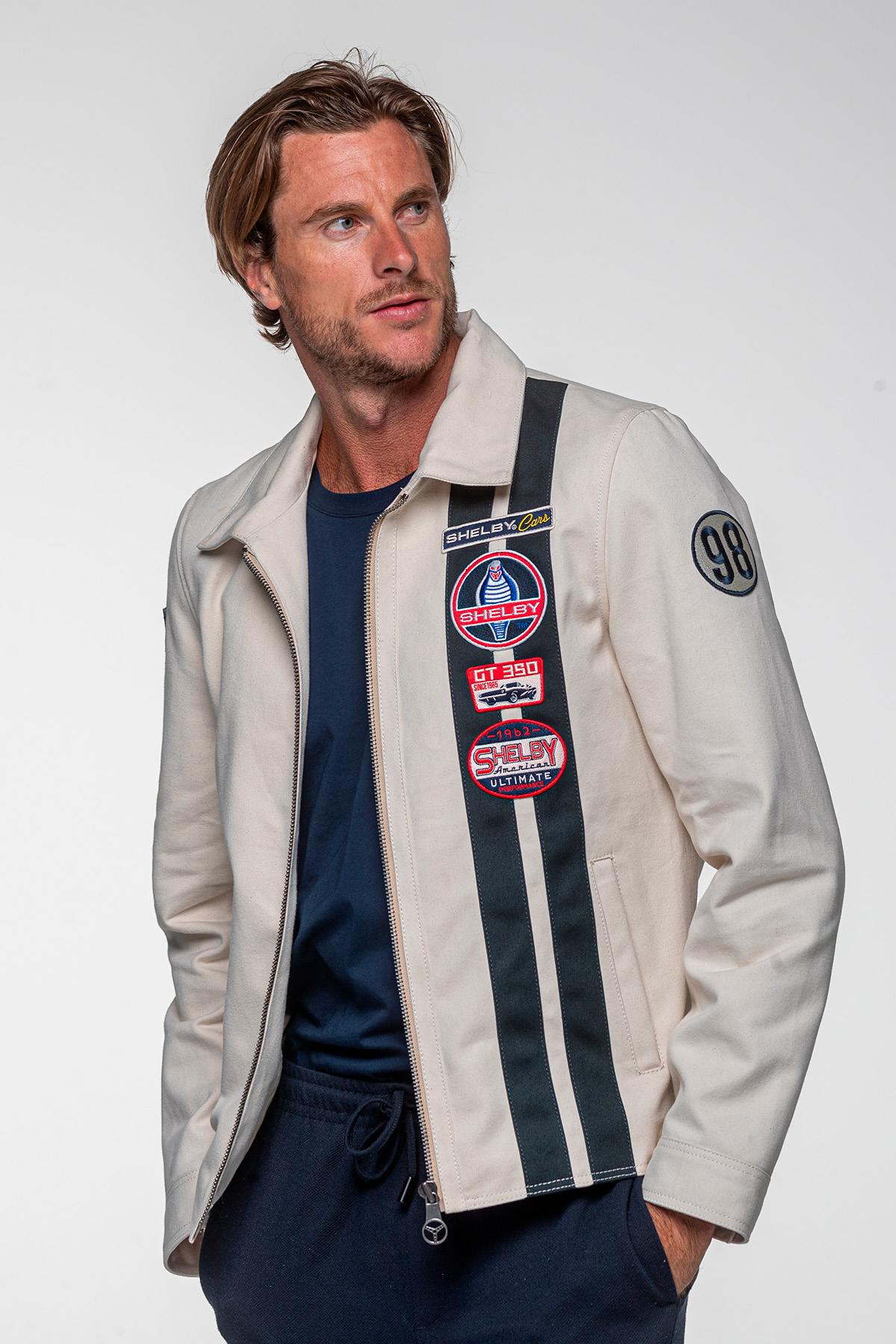 Chaqueta Hombre Carroll Shelby SNAKE ECRU — vista 6