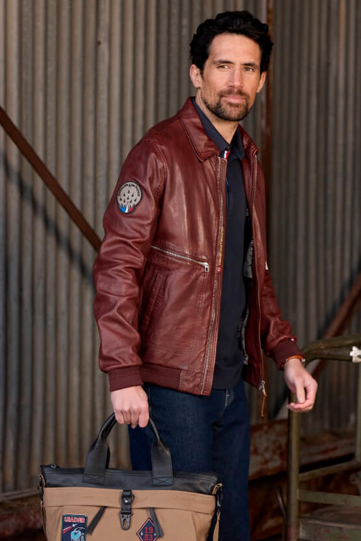 Blouson Homme Patrouille De France FIREFLY EARTH COGNAC — vue 1