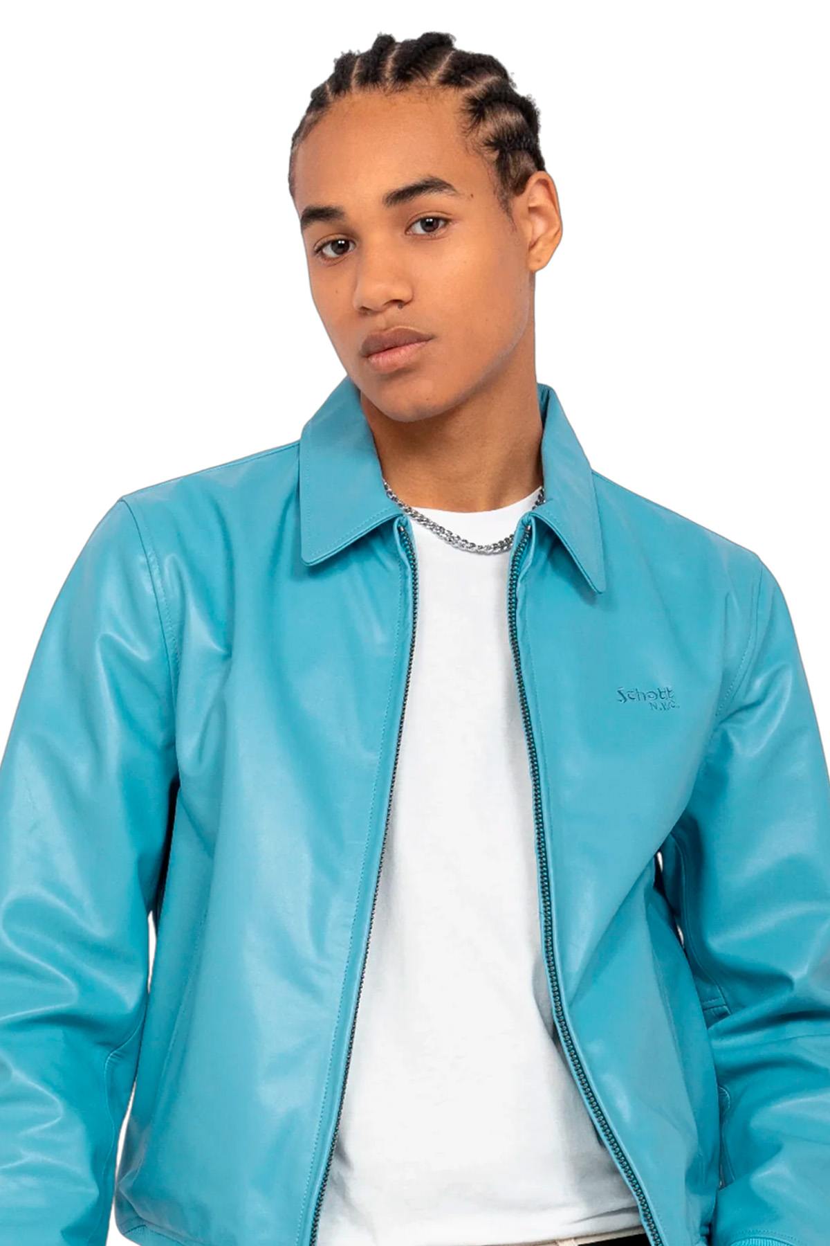 Chaqueta Hombre Schott LC5100STRIPE SKY/ ECRU — vista 3