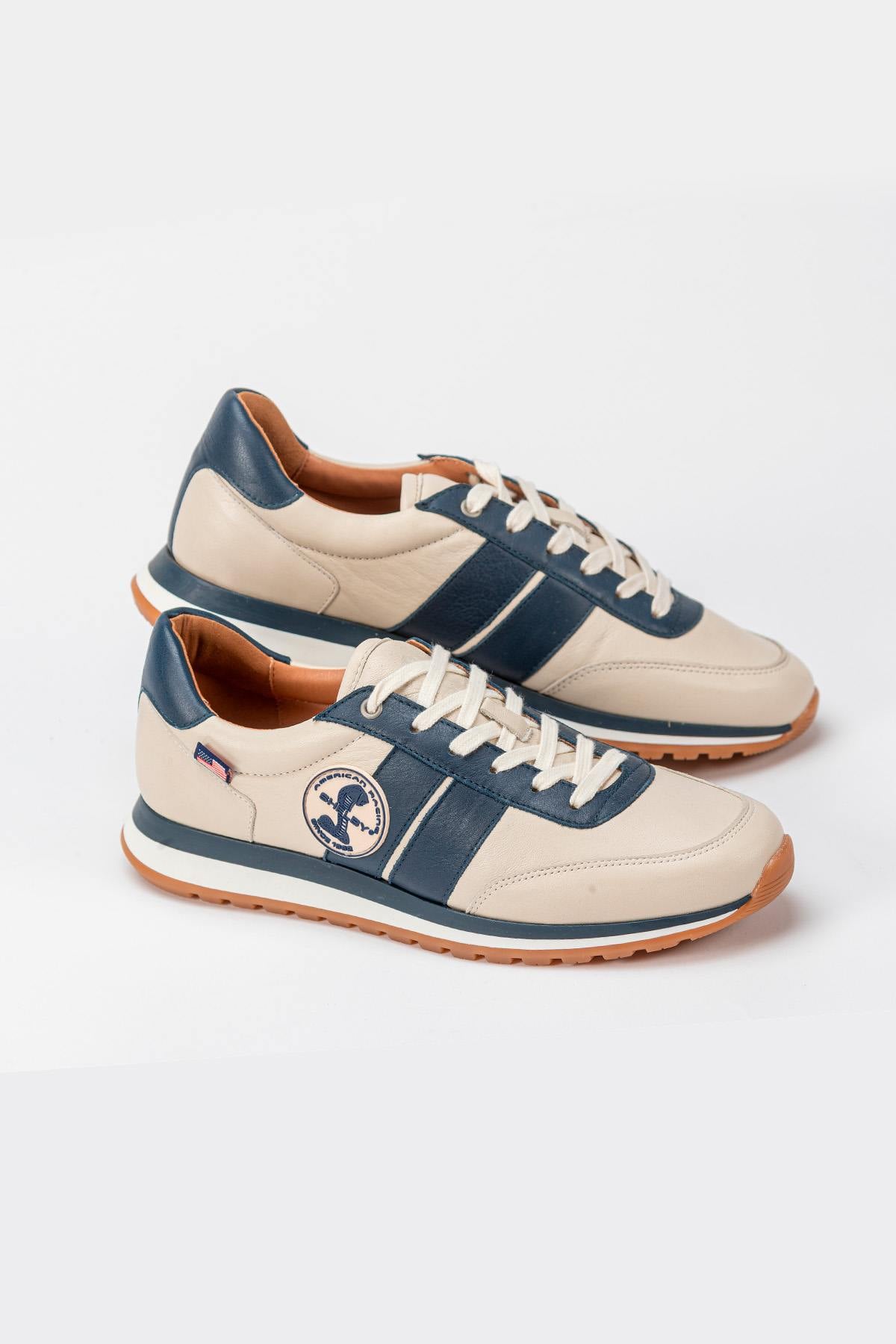 Scarpe Da Ginnastica In Pelle Uomo Carroll Shelby HALL ECRU — vista 1