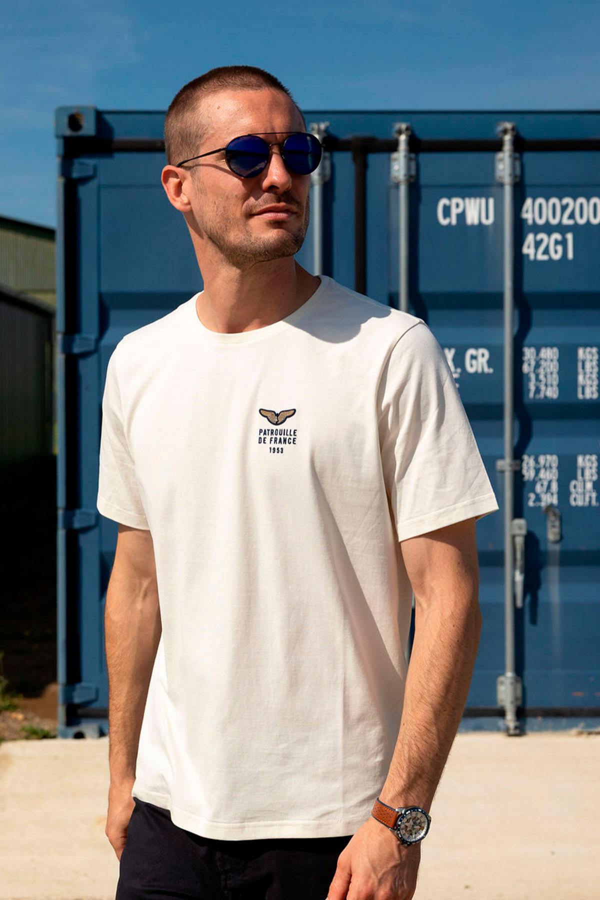T-shirt Uomo Patrouille De France WING OLYH OPTIC WHITE — vista 1
