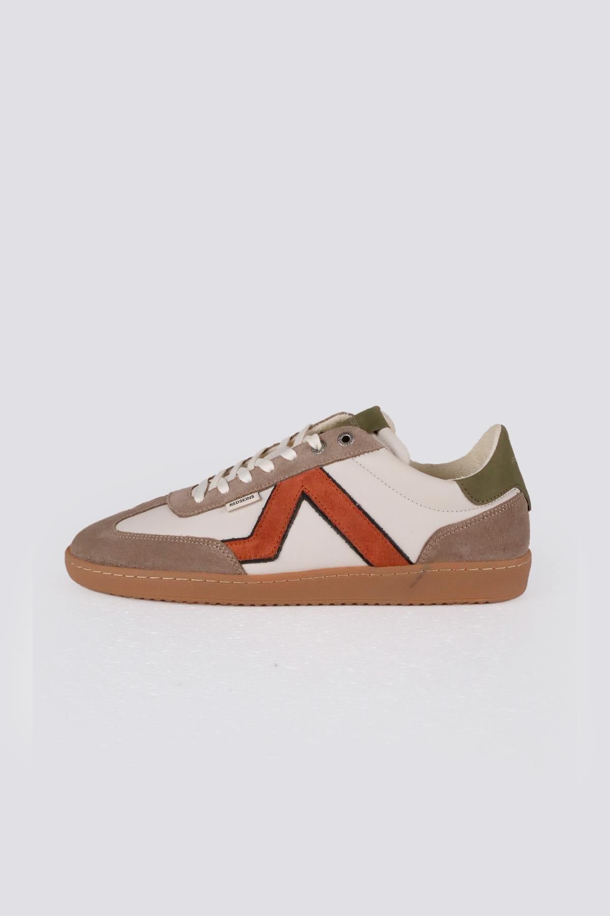 Herren Ledersneakers Redskins ELDORADO ECRU VERT ORANGE — Ansicht 1