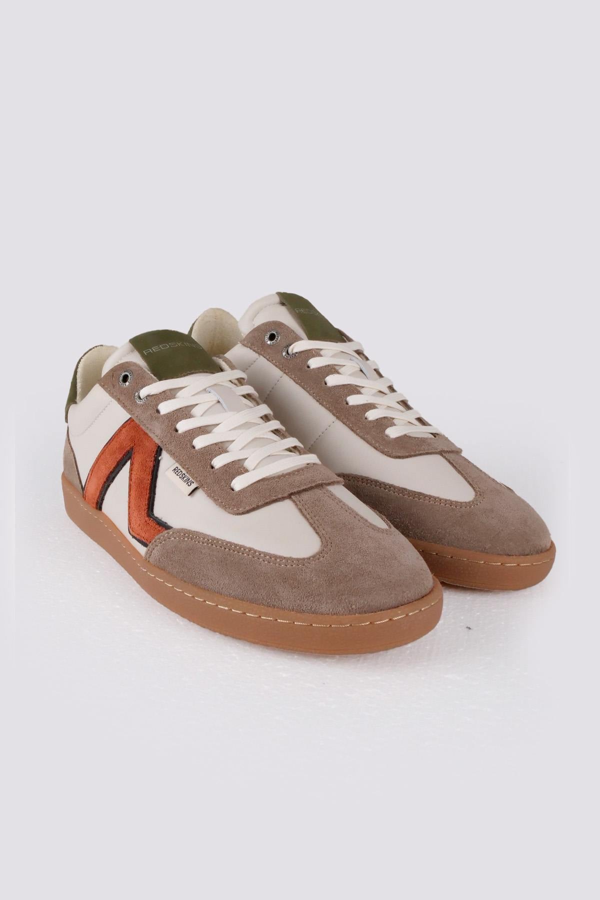 Herren Ledersneakers Redskins ELDORADO ECRU VERT ORANGE — Ansicht 3