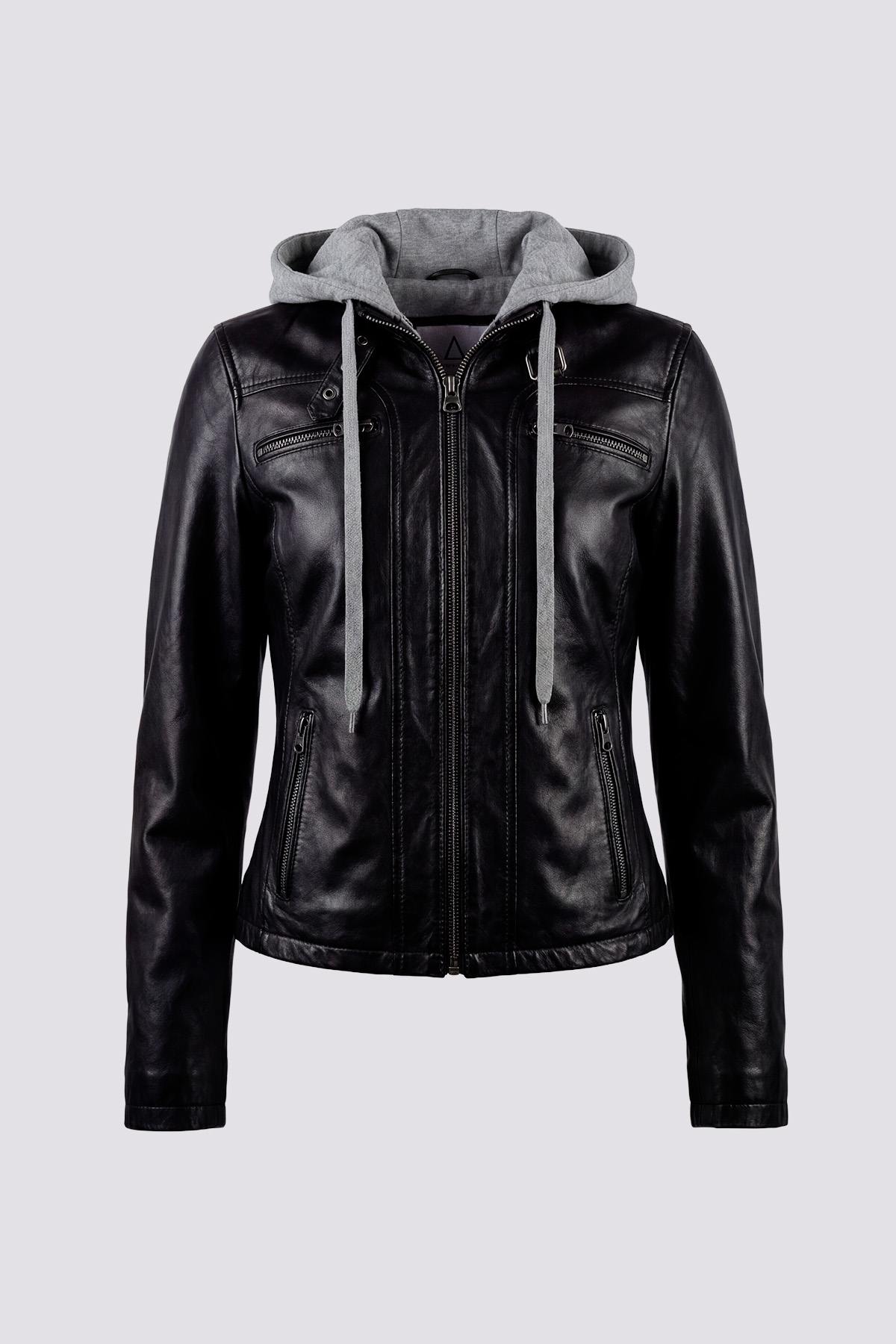 Damen Jacke Serge Pariente 77040 HOOD NOIR — Ansicht 6