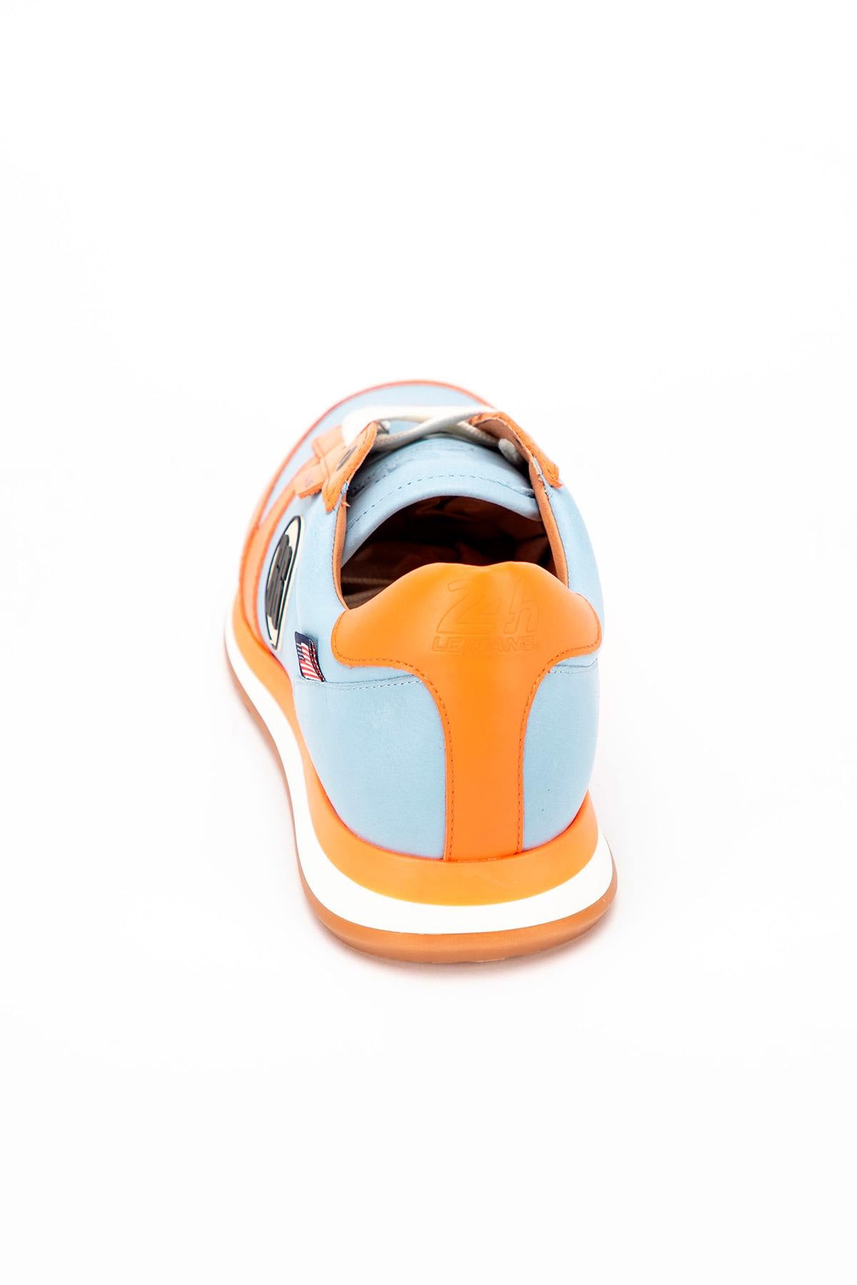 Herren Ledersneakers 24h Le Mans "66" BLEU CIEL/ORANGE — Ansicht 7