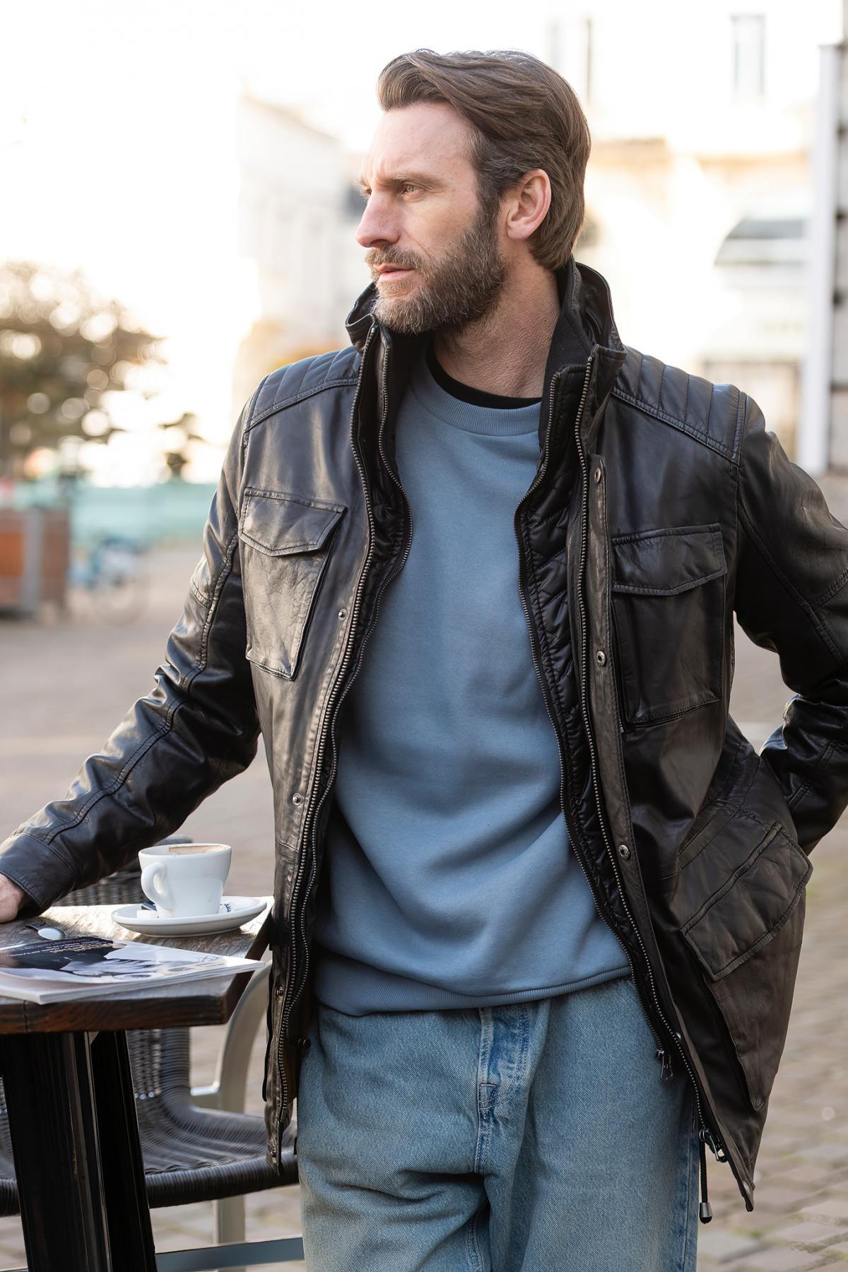 Giacche Uomo Daytona RODEO+IC LAMB PAOLO BLACK — vista 4