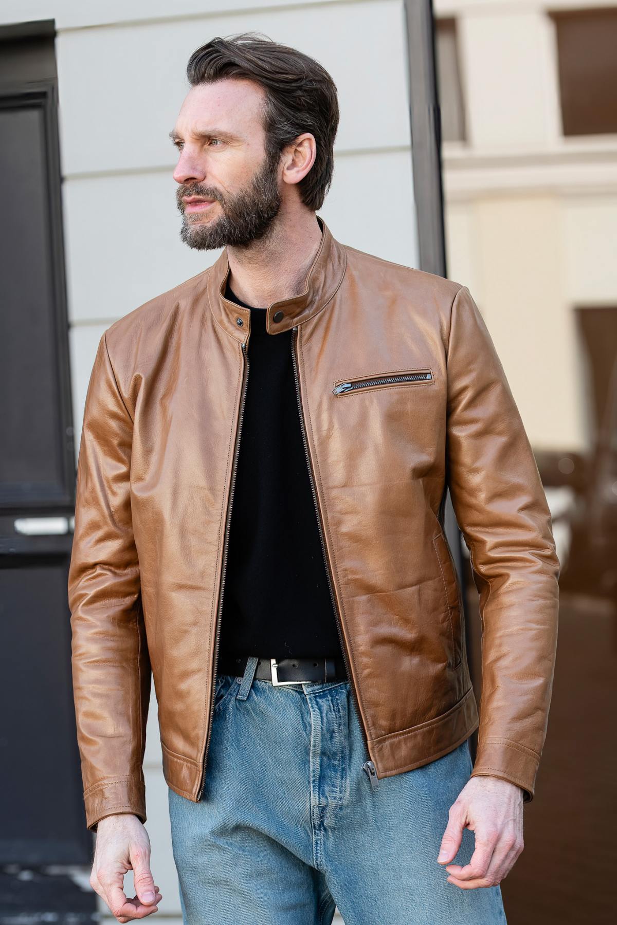 Herren Jacke Serge Pariente RETRO BUFFLE OXBLOOD — Ansicht 3