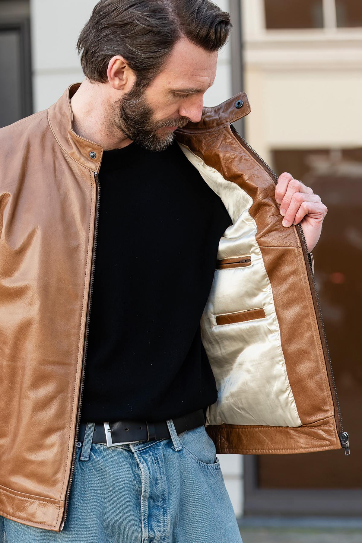 Herren Jacke Serge Pariente RETRO BUFFLE OXBLOOD — Ansicht 5
