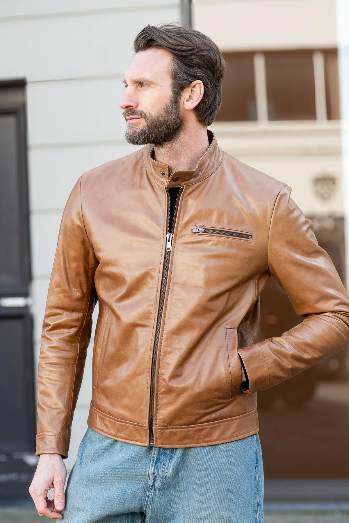 Herren Jacke Serge Pariente RETRO BUFFLE OXBLOOD — Ansicht 1