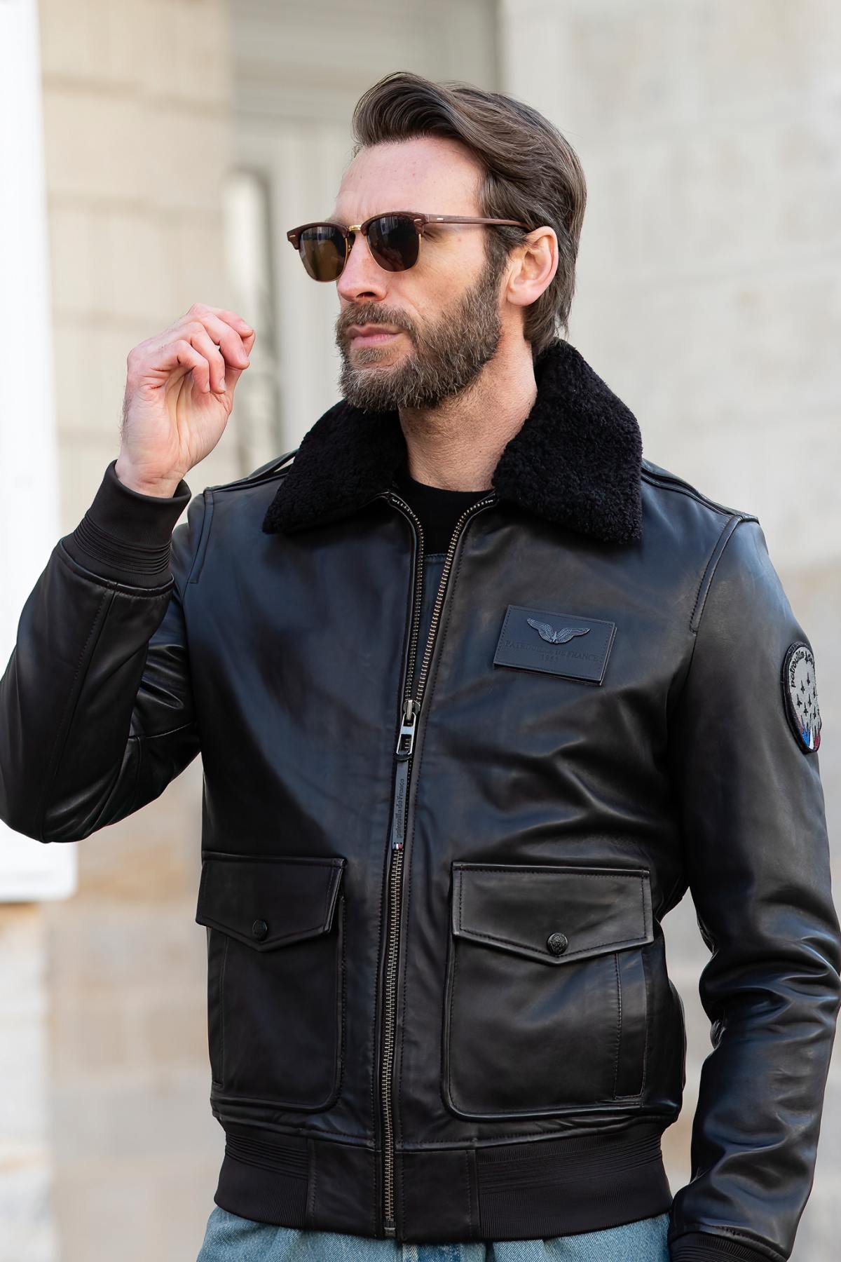 Blouson Homme Patrouille De France A-2 ELITE BROWN — vue 1